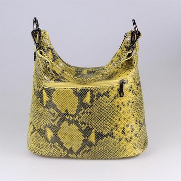 ITALYSHOP24 Schultertasche Made in Italy Damen Leder Tasche Shopper, mit Schlangen Muster, als CrossOver, Umhängetasche tragbar
