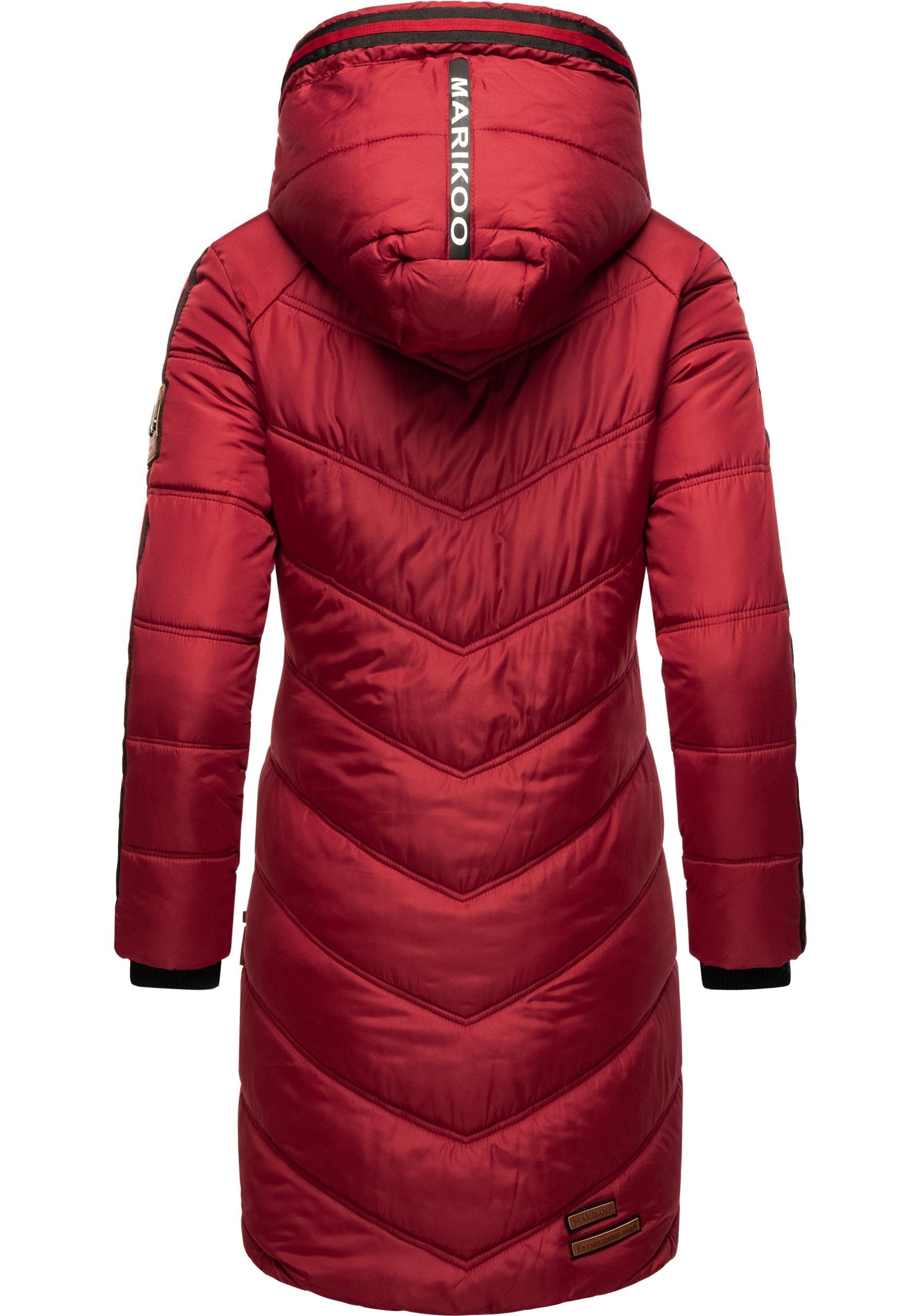 Marikoo Wintermantel Armasa modischer Damen Winter Steppmantel mit Kapuze