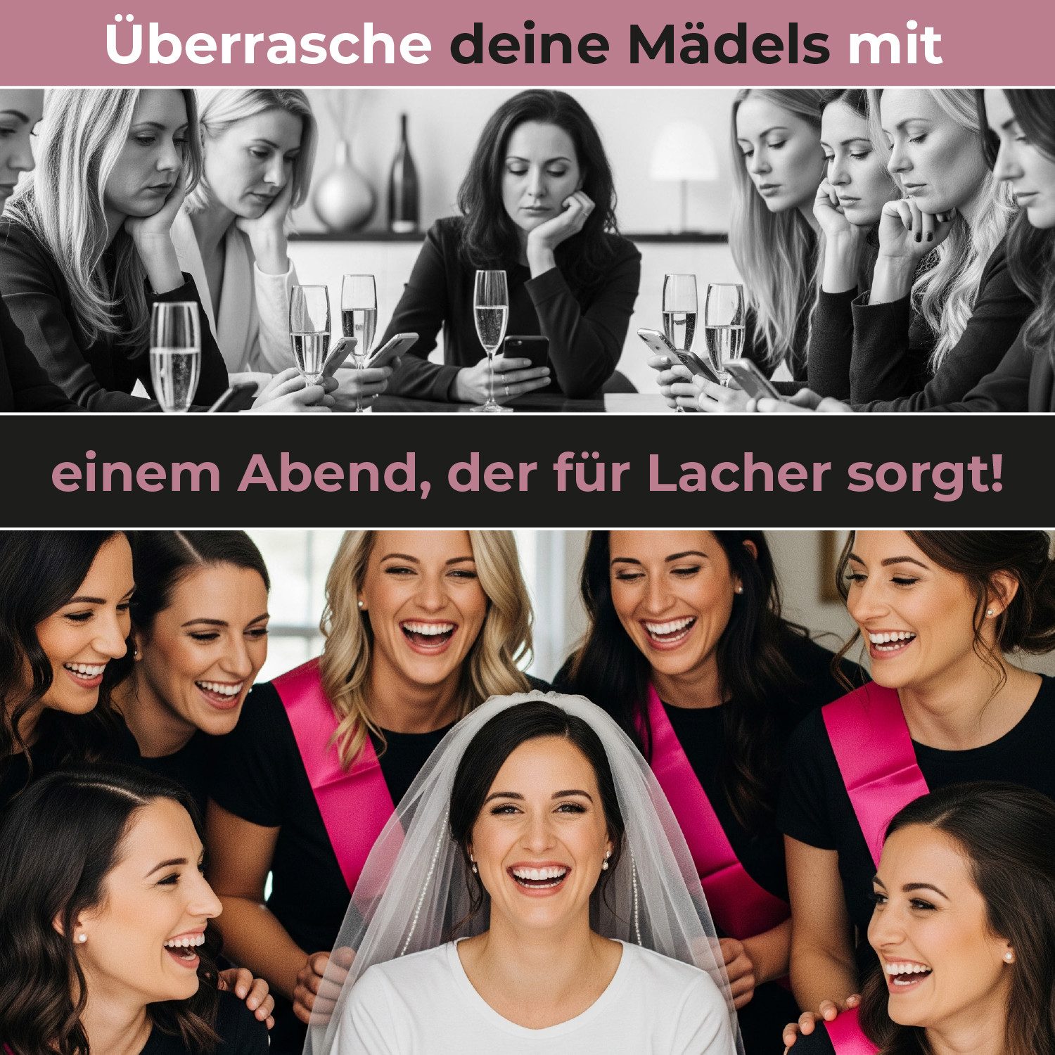 mitmach-krimi Spiel Krimi-Dinner, Ladiesnight - Der Mörder trinkt Prosecco - Krimi-Dinner Spiel für 6-12 Ladies
