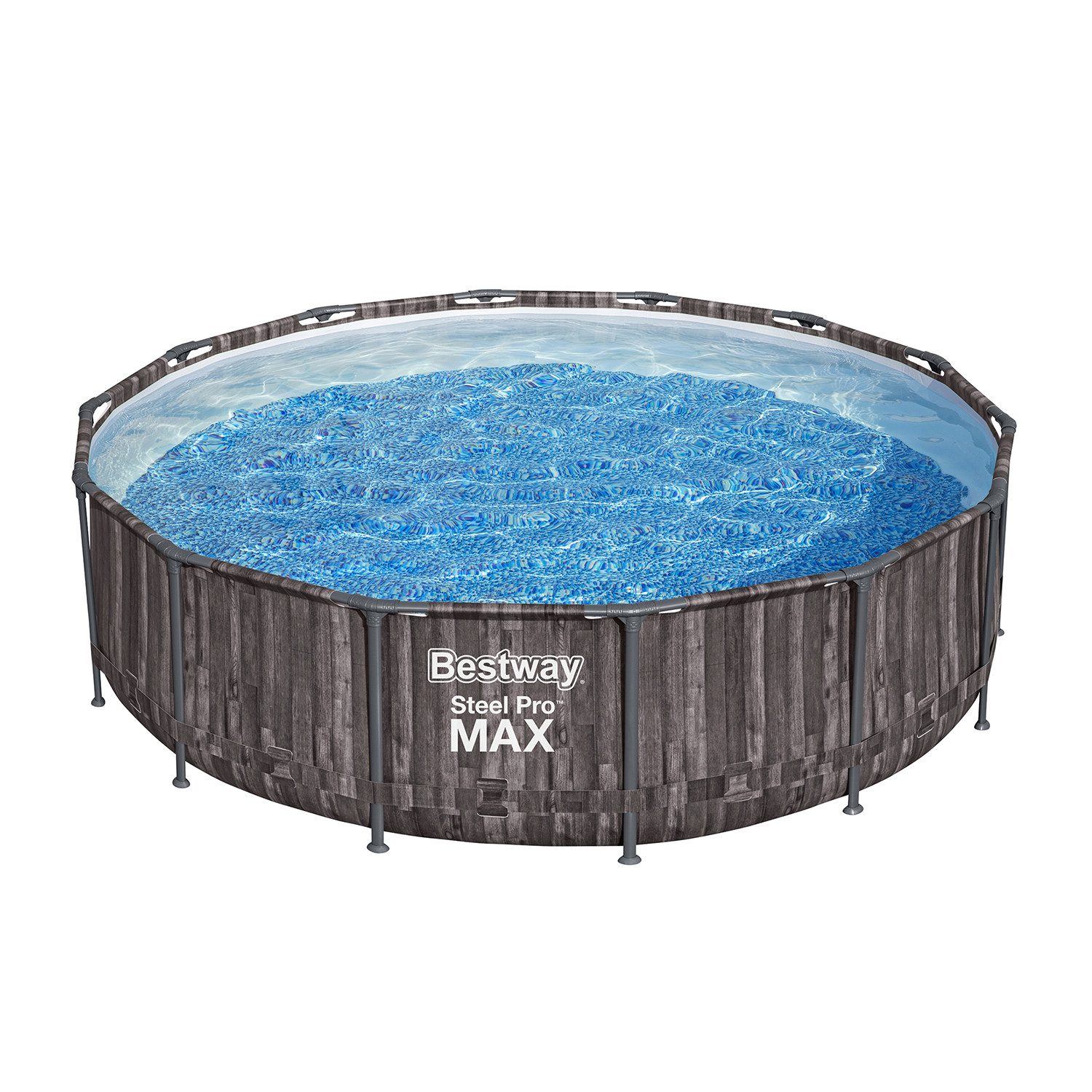 Framepool Steel Pro MAX™ Solo Pool ohne Zubehör Ø 427 x 107 cm, Holz-Optik (Moor