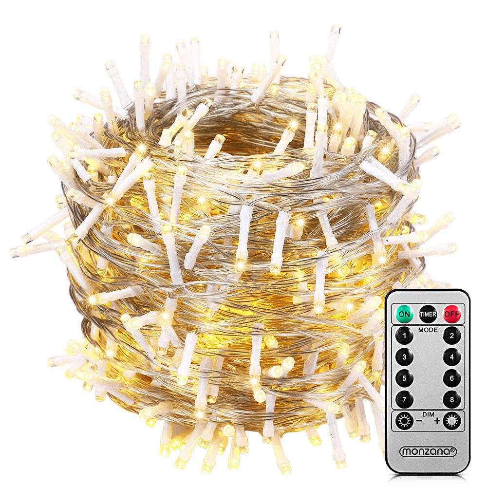 monzana Lichterkette, 200/400/600 LEDs warmweiß/kaltweiß/bunt Weihnachtsbaum