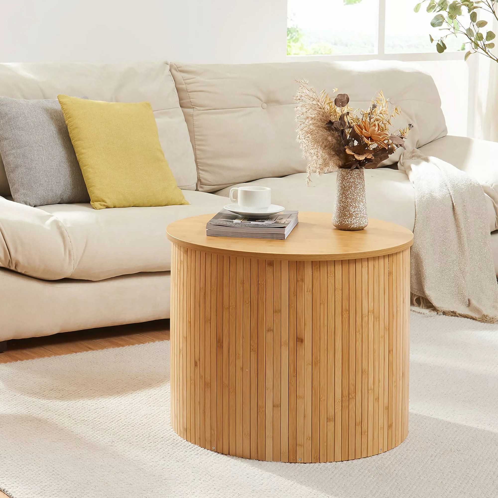 en.casa Couchtisch, »Ledepid« 48 x Ø60 günstig online kaufen