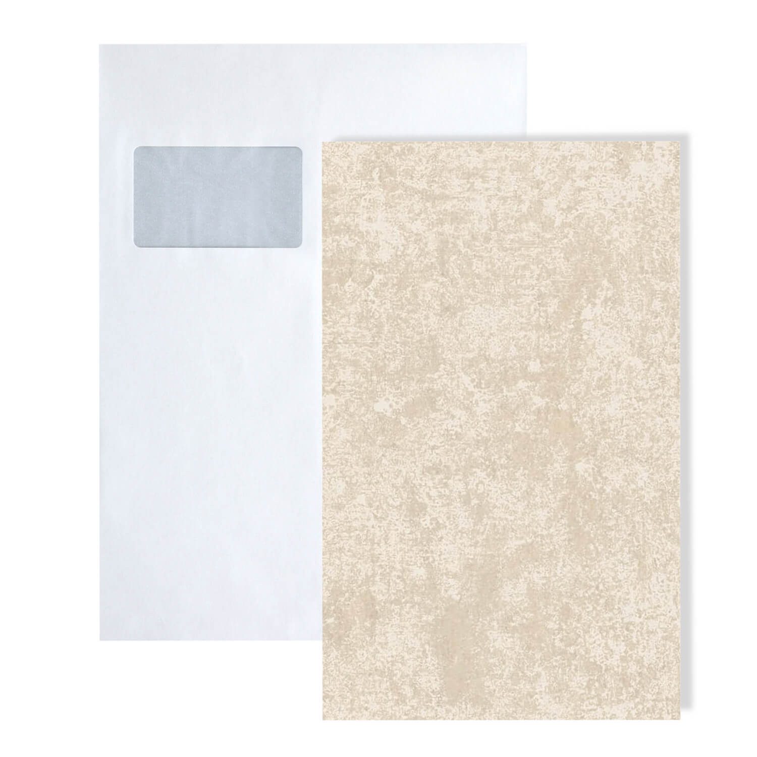 Profhome Schaumtapete 1 MUSTERSTÜCK S-389695-GU DIN A4 MUSTER der Spachtel Putz Tapete, (1 Musterblatt, ca. A5-A4), altweiß