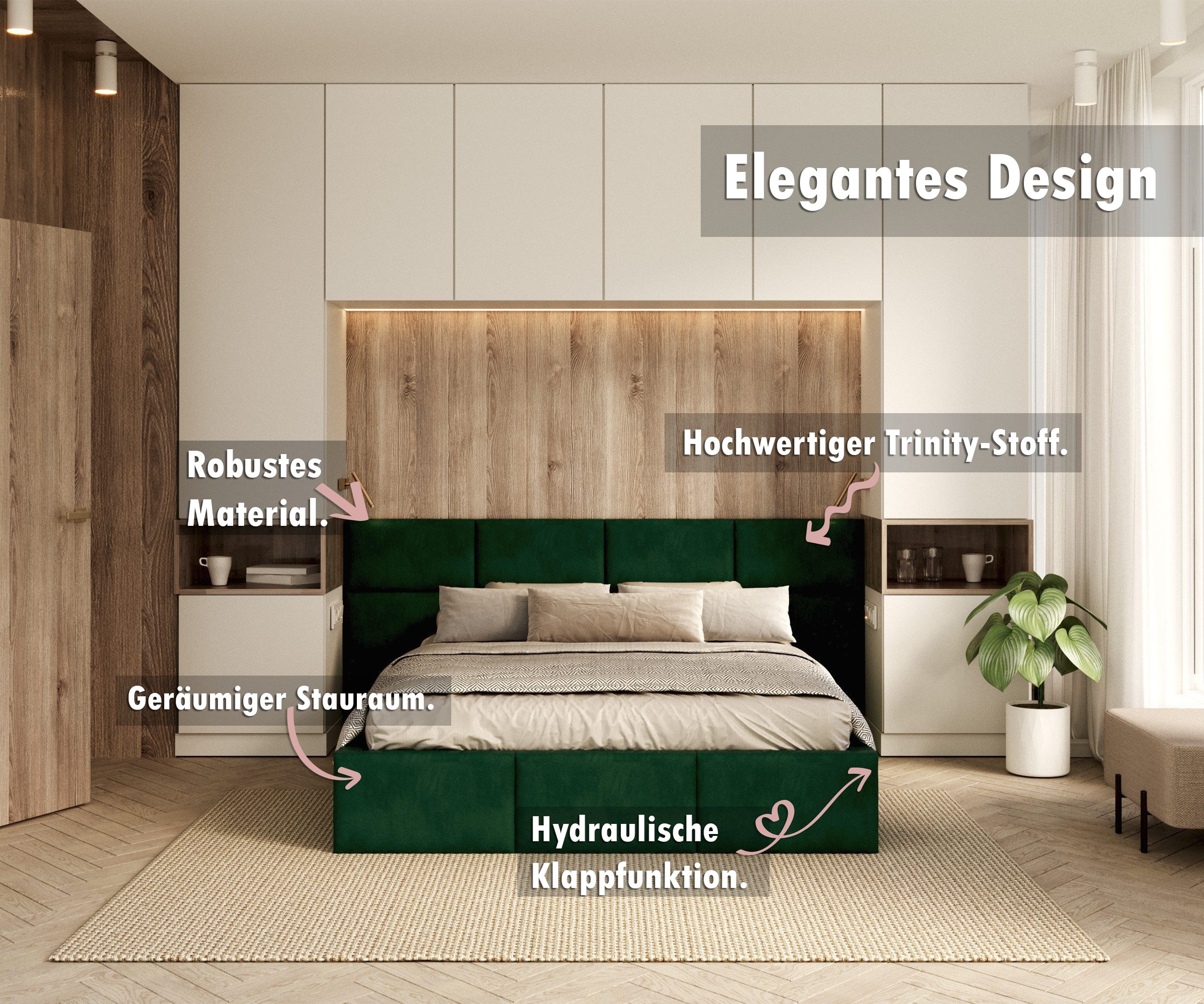 FDM Polsterbett Bettrahmen Bettgestell 90x200, 120x200, günstig online kaufen