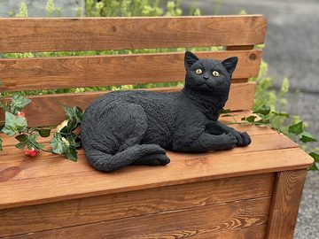 Stone and Style Gartenfigur Steinfigur schwarze Katze Salem