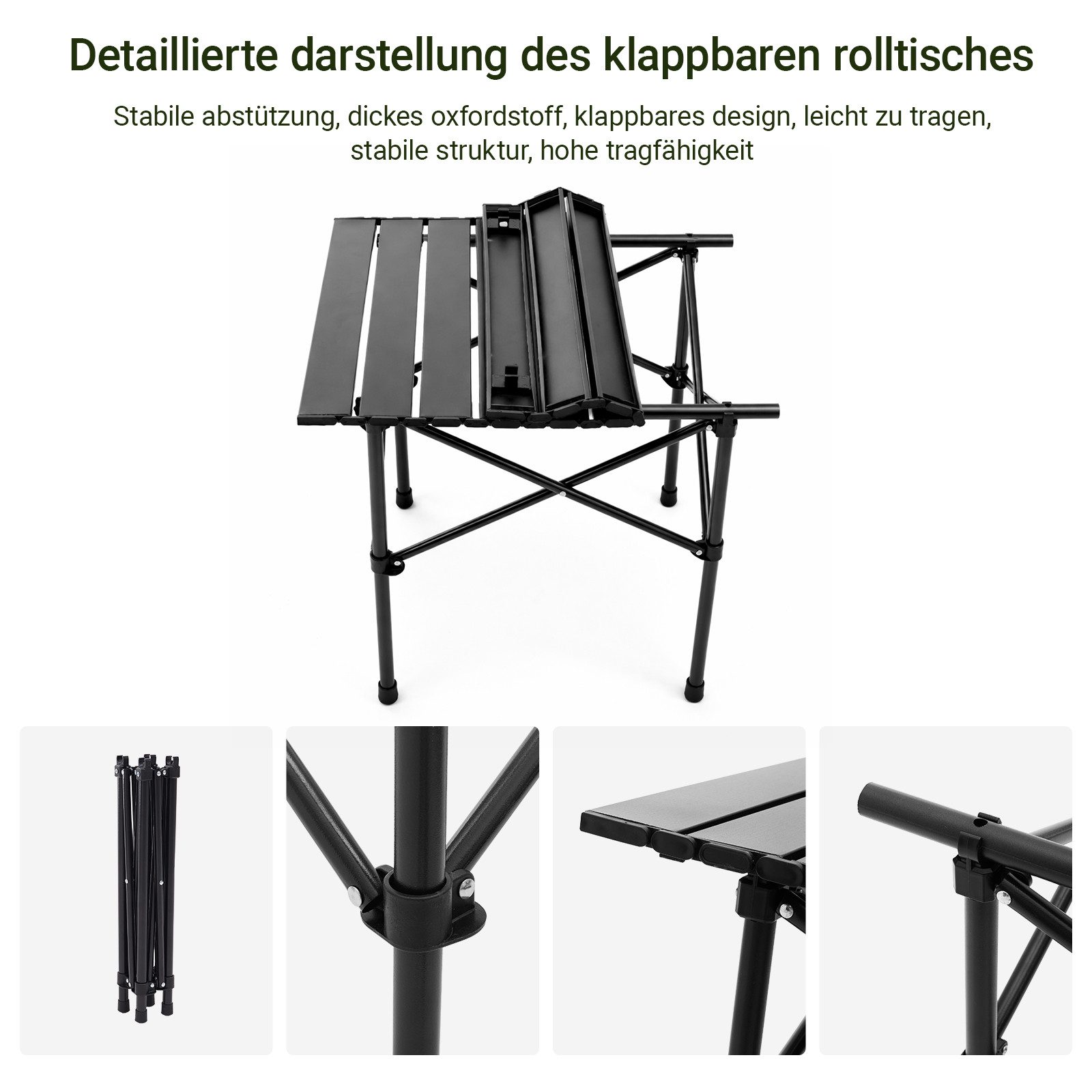 Youyijia Klapptisch Outdoor Klapptisch Stuhl Set für Camping & Picknick Tragbares Metall
