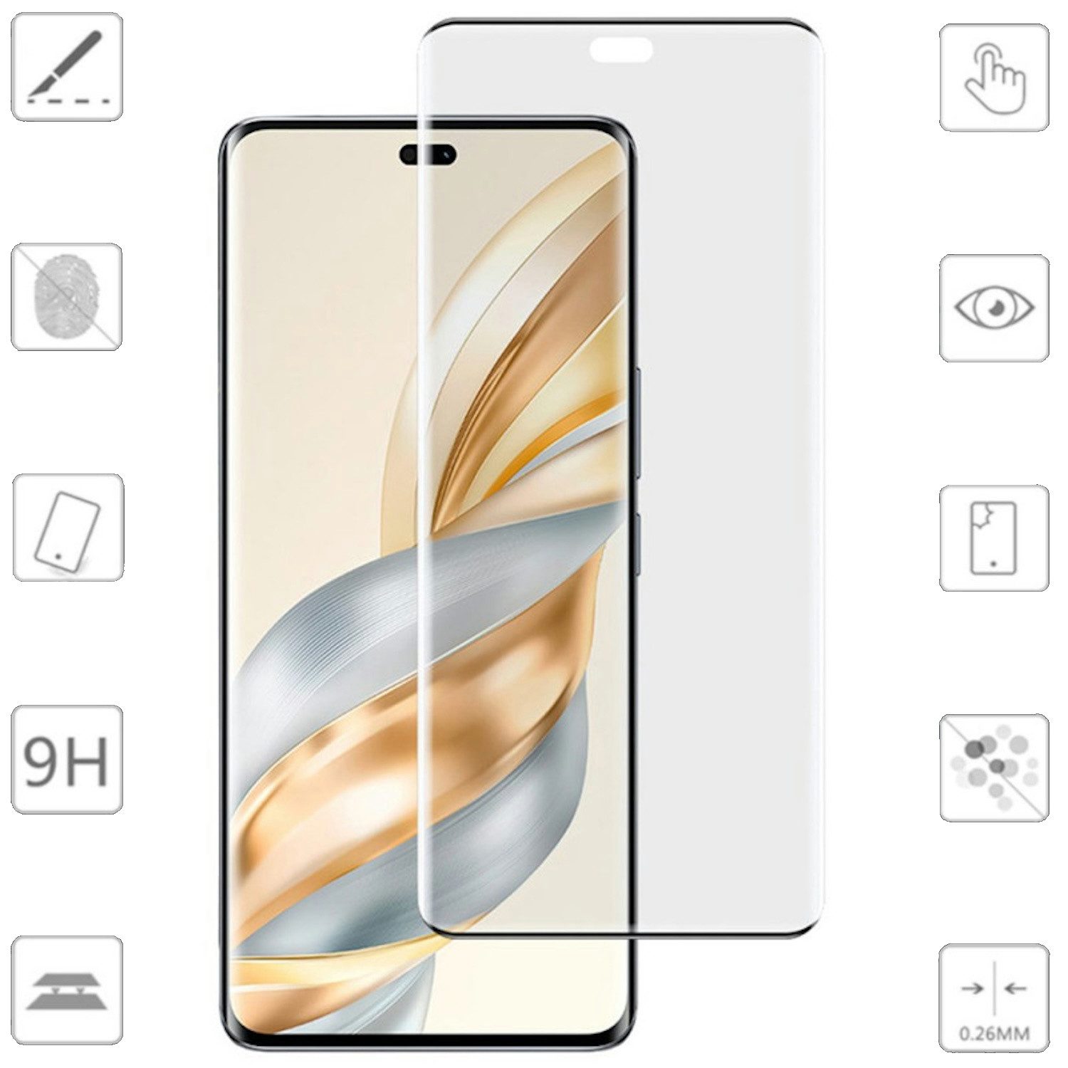 Handyhülle Für Honor Magic 7 Lite / X9c 4D Full Curved LCD Hart Glas Folie Schutz
