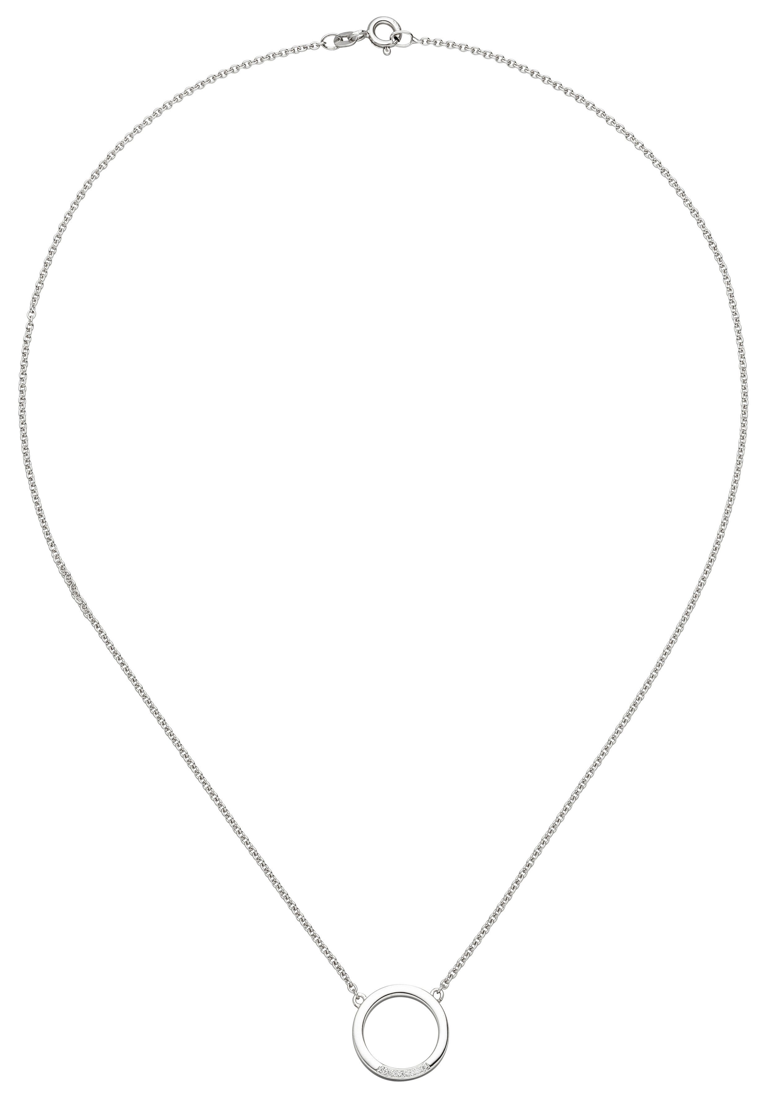 JOBO Collier, 585 Weißgold mit 7 Diaman...