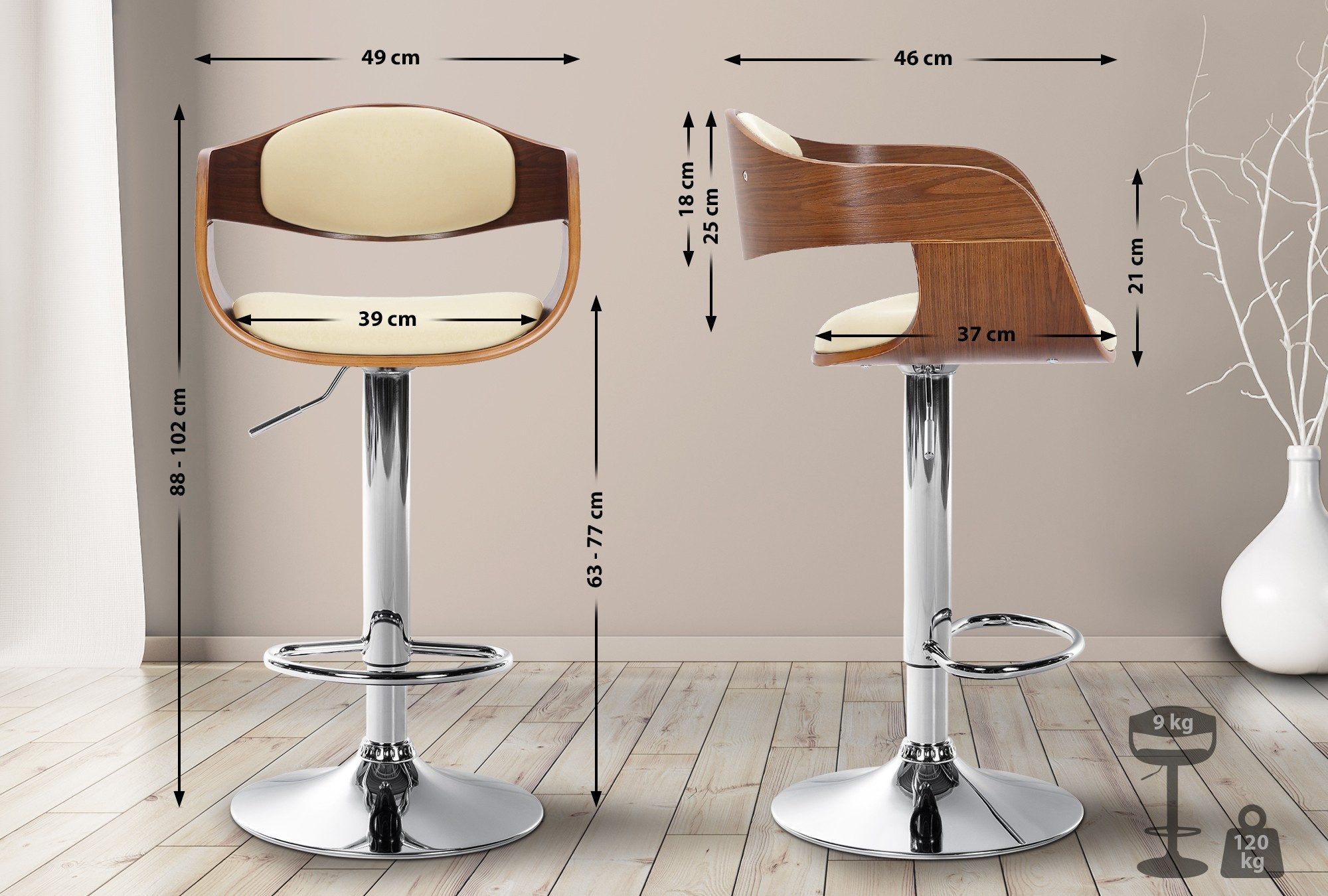 CLP Barhocker Kingston, Kunstleder-Bezug, Hocker-Sitz aus günstig online kaufen