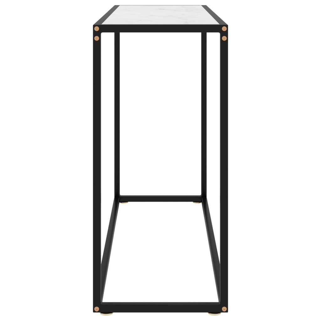 Konsolentisch Weiß Beistelltisch cm furnicato Hartglas (1-St) 100x35x75