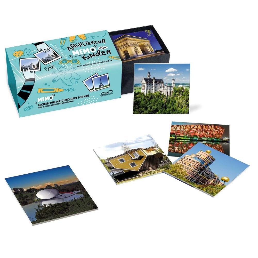 Spiel Architektur für Kinder. Memo I Architecture for kids. Matching game