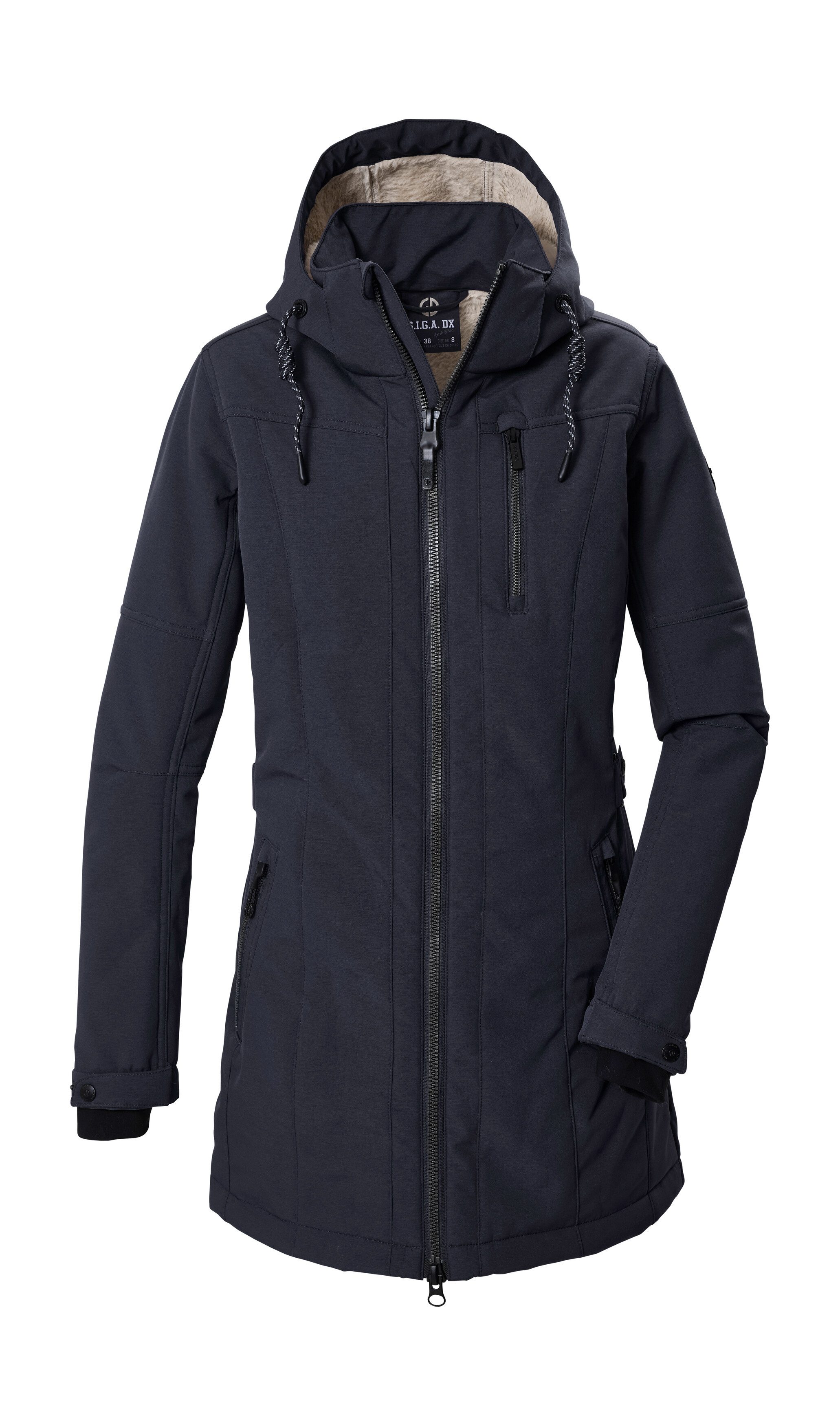 G.I.G.A. DX by killtec Softshellparka GW 61 WMN SFTSHLL PRK Winddichter, wasserabweisender Damen Softshell Parka mit Teddyfleece