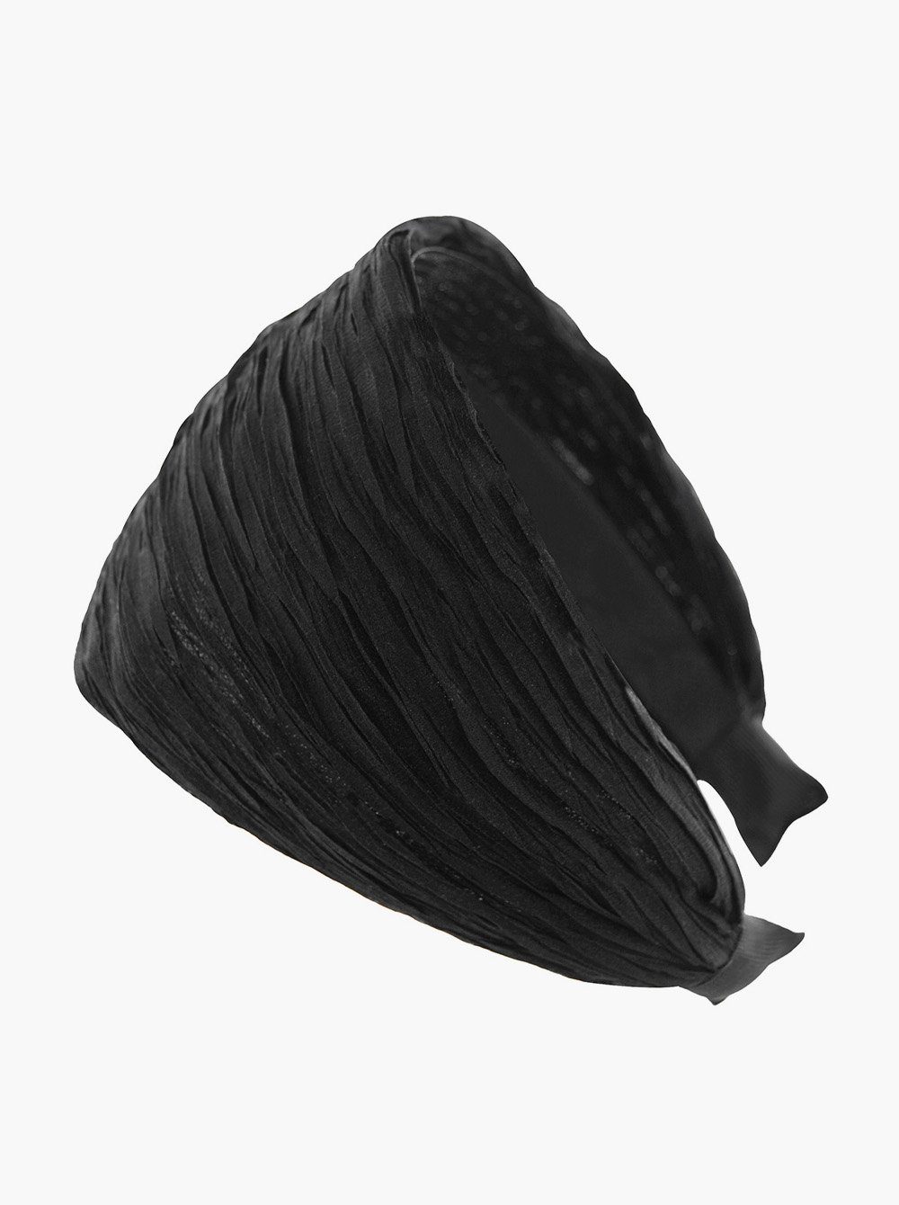 axy Haarreif Breiter Haarreif in Tuchoptik Wunderschön, Damen Breiter Haarreif (Plissierter Stoff) Haarband Haarreifen Schwarz