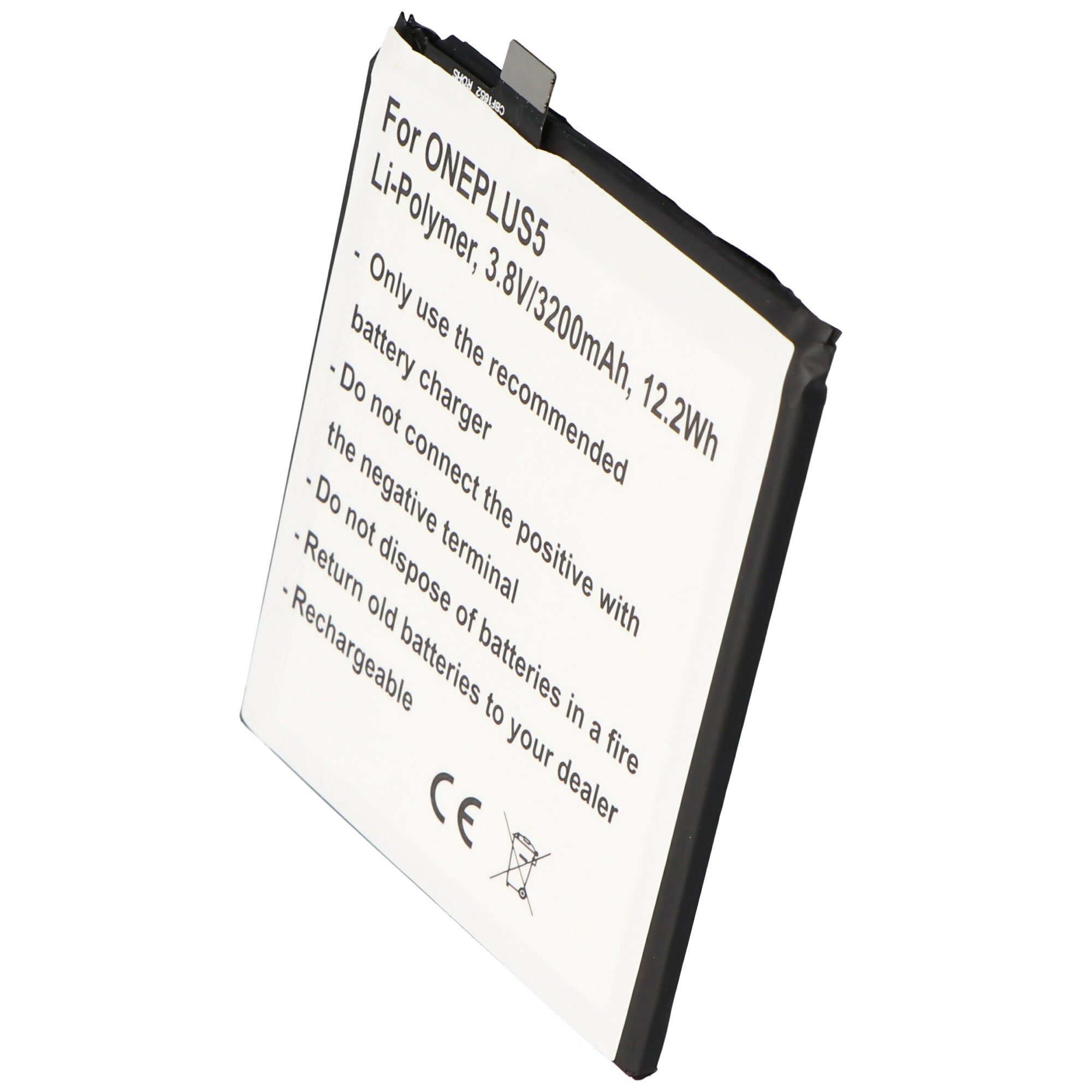 Akku passend für ONEPLUS 5 BLP637 Akku-Li-Polymer 3,8V, 3200mAh 12,2W Akku
