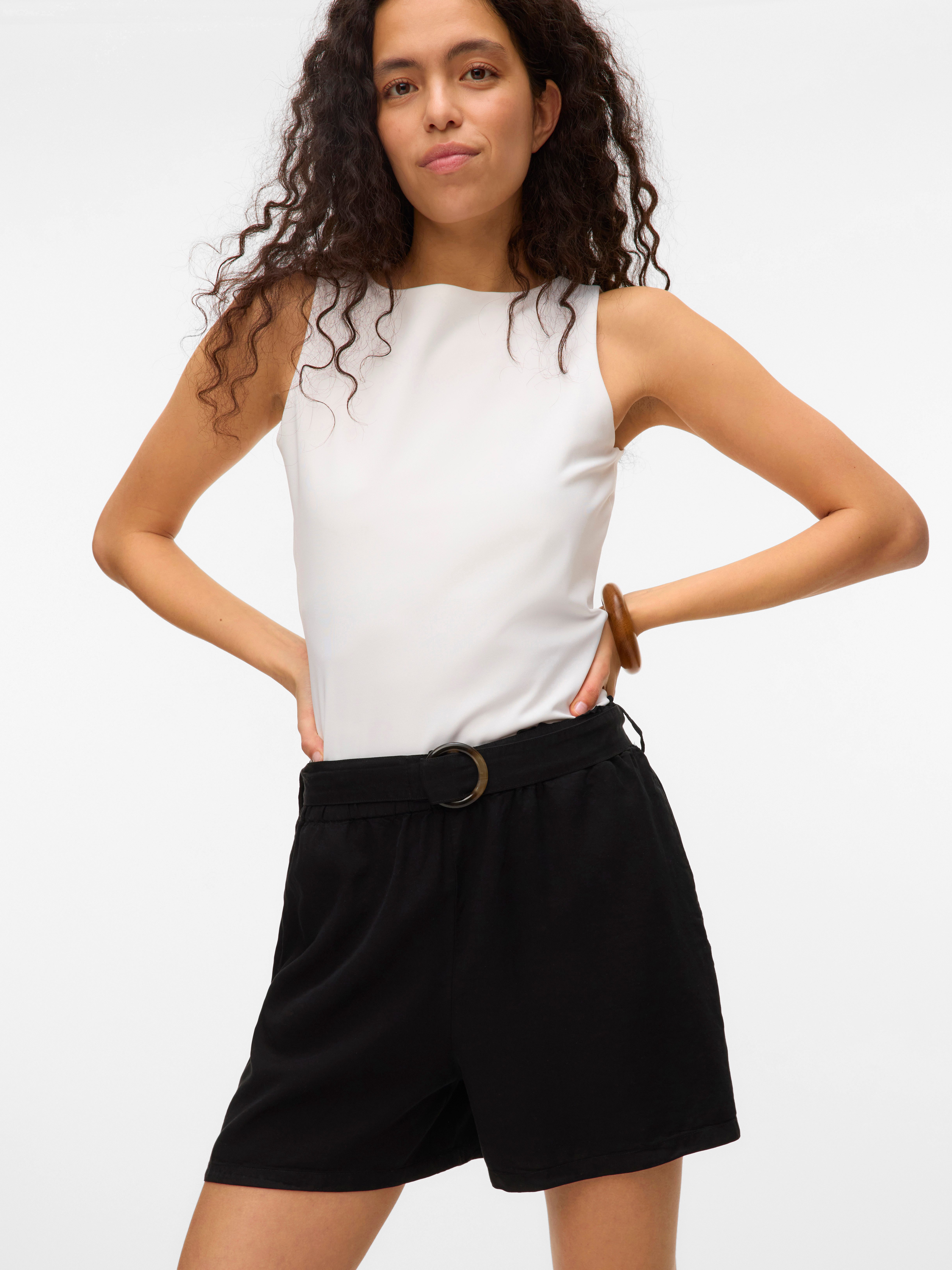 Vero Moda Shorts VMFLEUR HW PAPERBAG BELT TENCEL SHORTS Viskose, loose fit