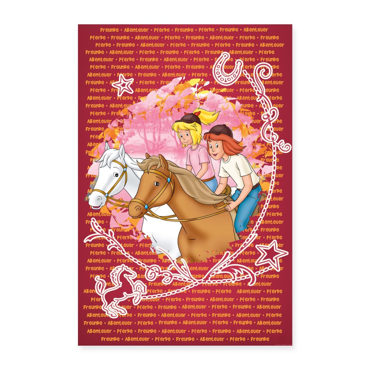 Poster Bibi und Tina Wettreiten auf Amadeus und Sabrina Poster 40x60 cm