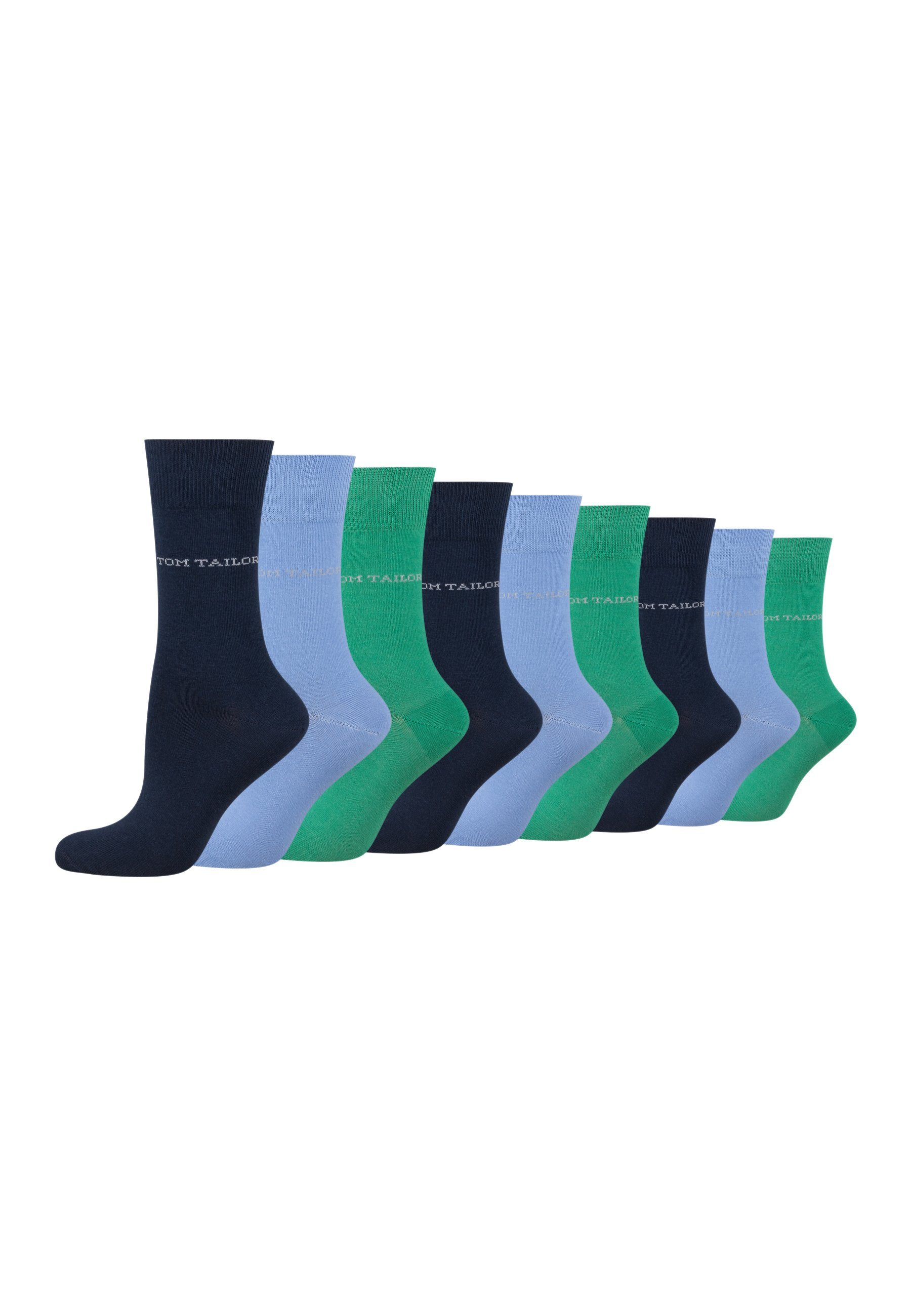 TOM TAILOR Socken 9609396042_9 TOM TAILOR Socken Damen – Baumwollsocken für Alltag und Freizeit 9 Paar blue