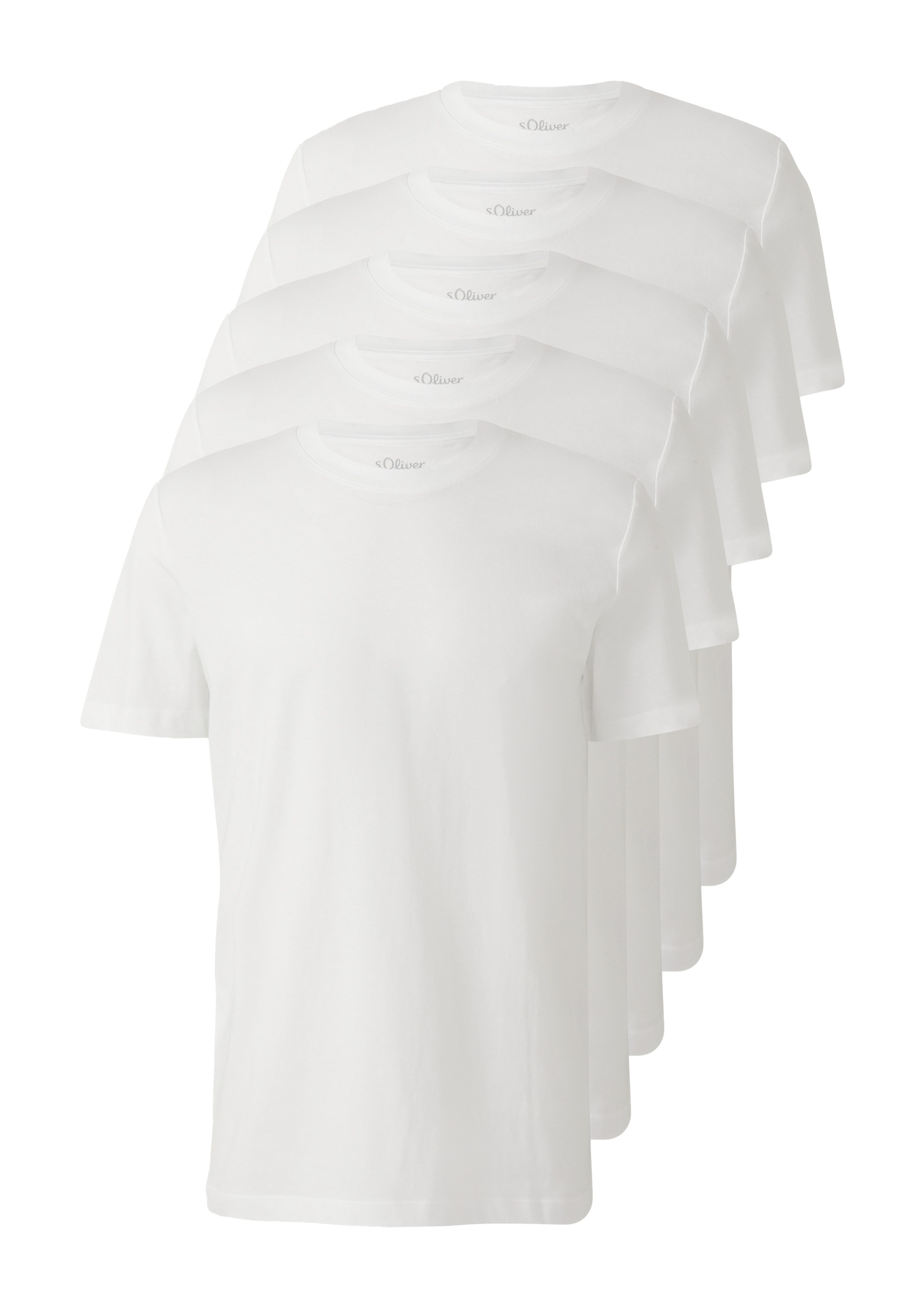 s.Oliver T-Shirt 5er Pack mit Rundhals. Reduzierter Preis € 41,99. Unverbindliche Preisempfehlung € 57,99