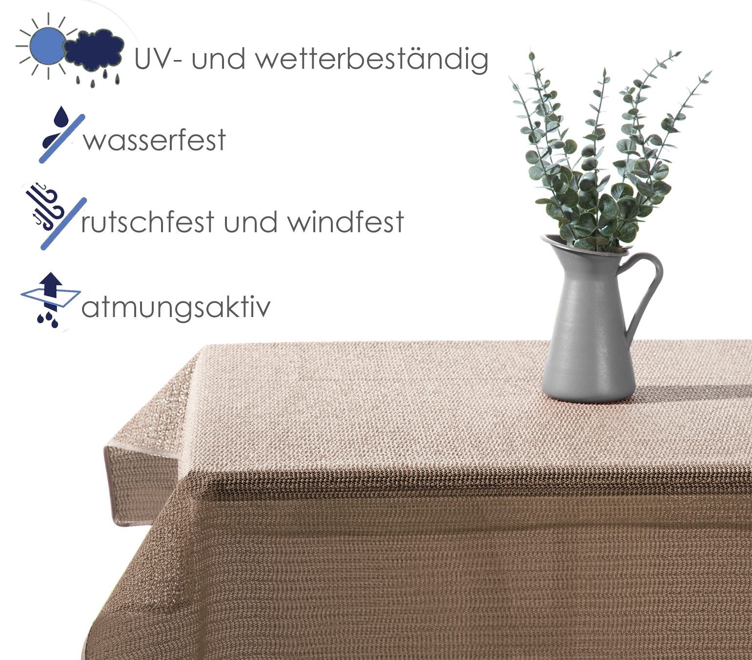 heimtexland Gartentischdecke Outdoor Tischdecke Garten Balkon Camping Tischdeko (Stück 1-tlg, 1), wetterfest I robust I UV-beständig I rutschfest I waschbar – Bild 2 von 5