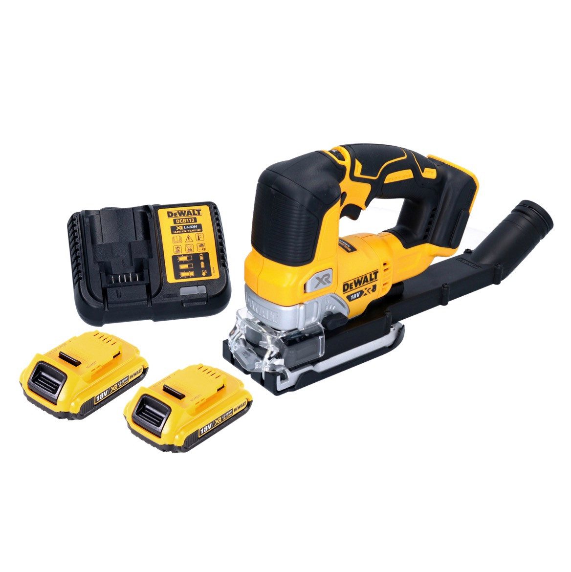 DeWalt Akku-Reciprosäge DCS 334 D2 Akku Pendelhub Stichsäge 18 V Brushless + 2x Akku 2,0 Ah