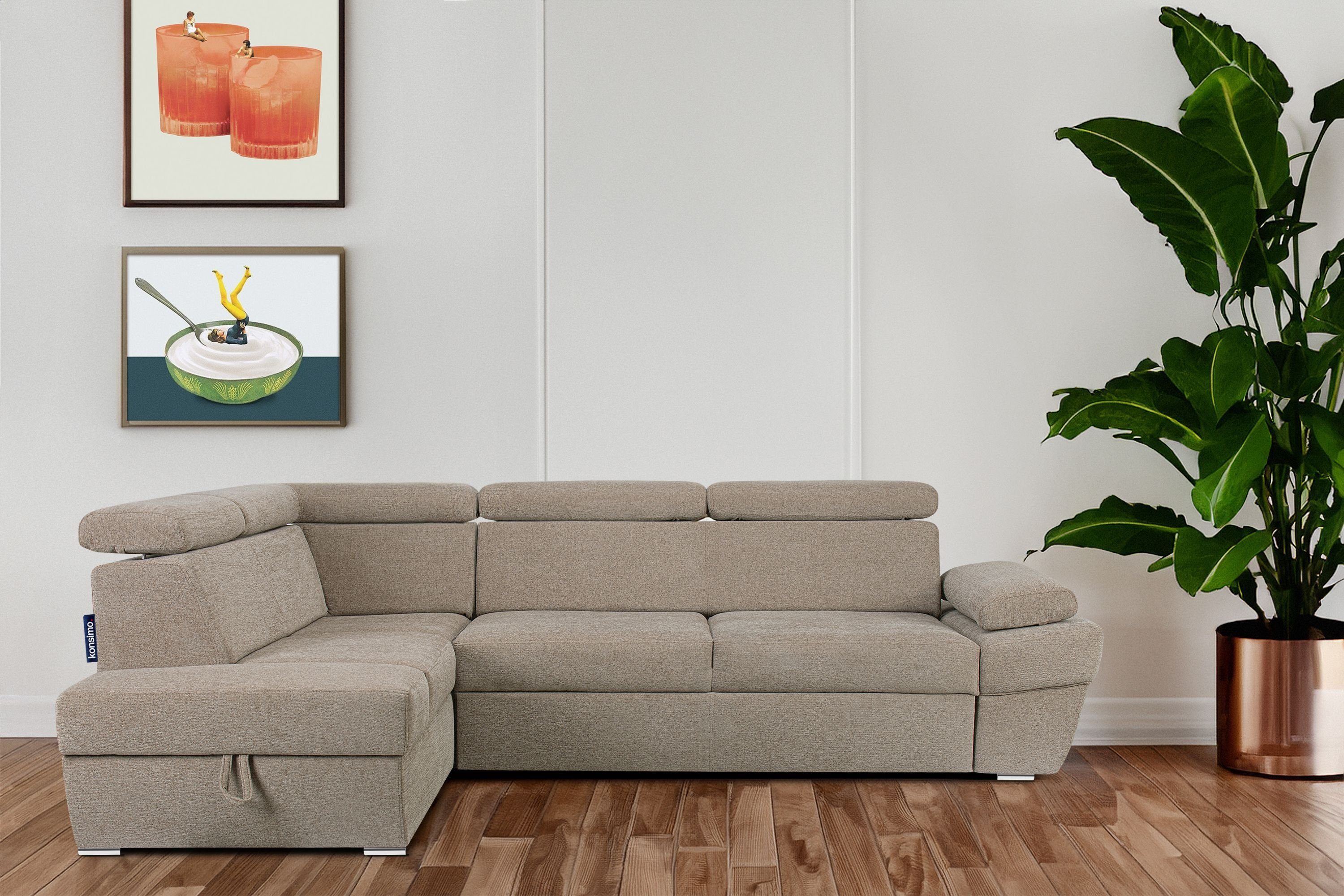 KONSIMO® Ecksofa RATLO Ecksofa, mit Bettfunktion günstig online kaufen