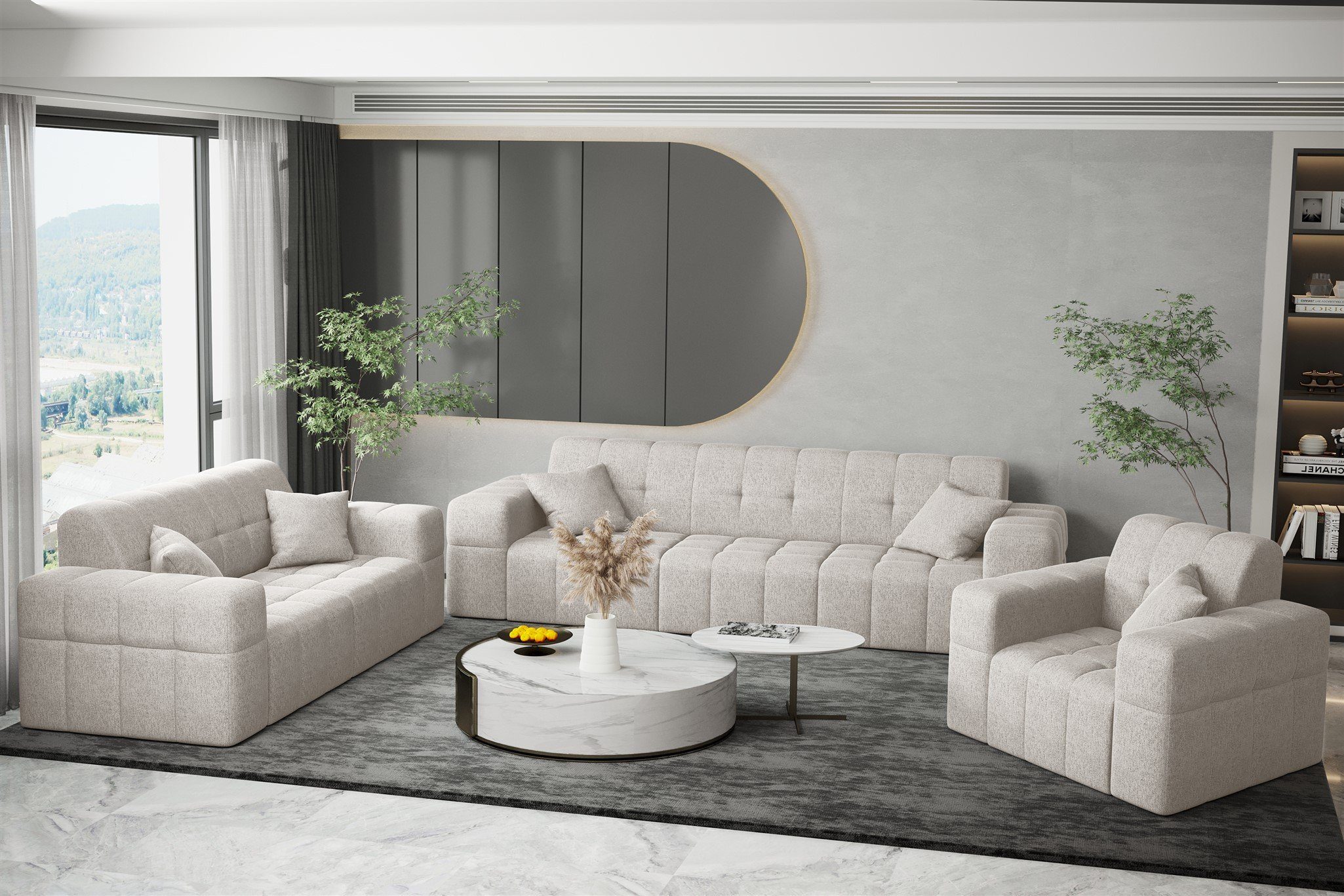 Fun Möbel Polstergarnitur Sofaset Designersofa NANCY günstig online kaufen