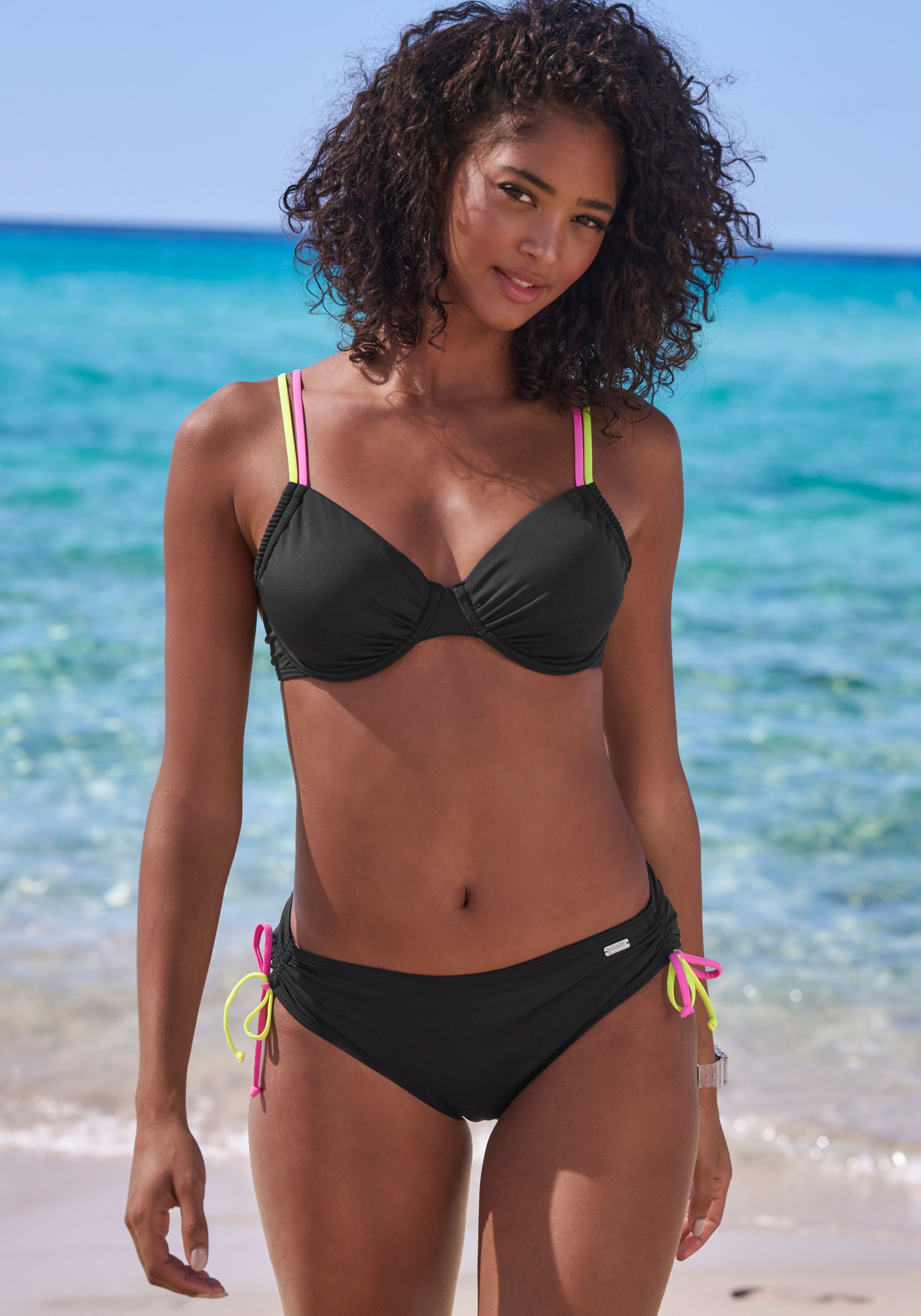 Buffalo Bügel-Bikini-Top Pop, Mit kontrastfarbigen Doppelträgern günstig online kaufen