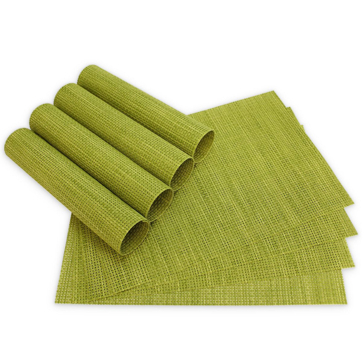 matches21 HOME & HOBBY Platzset Tischsets ELEGANCE 8er Set Hell-grün als Tischuntersetzer, (8-St), Abwaschbare Platzsets als Tischunterlagen für Ess-Tisch Tisch-Deko