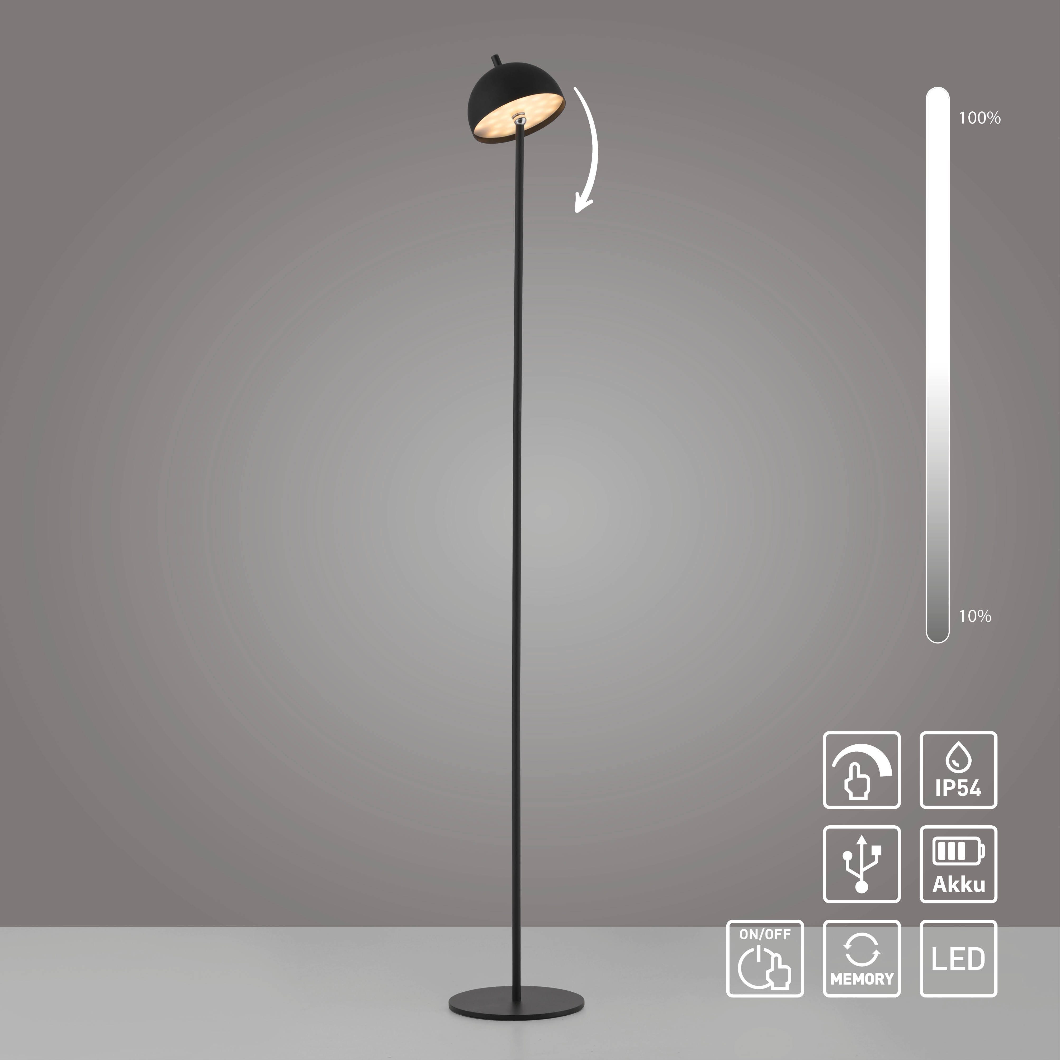 SCHÖNER WOHNEN-Kollektion LED Stehlampe BELLIS, USB-Ladefunktion, LED fest integriert, Warmweiß, SCHÖNER WOHNEN Kollektion, Touchdimmer, Memoryfunktion, IP54, A – Bild 4 von 5