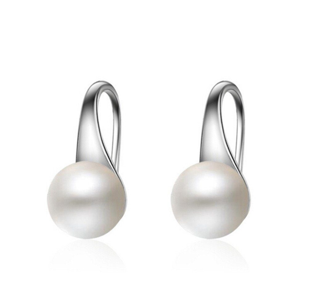 Haiaveng 925 Silber silber-Ohrringe Sterling Ohrringe Sterling Damen Ohrringe 925 Perlenohrringe Perlen Ohrclips,