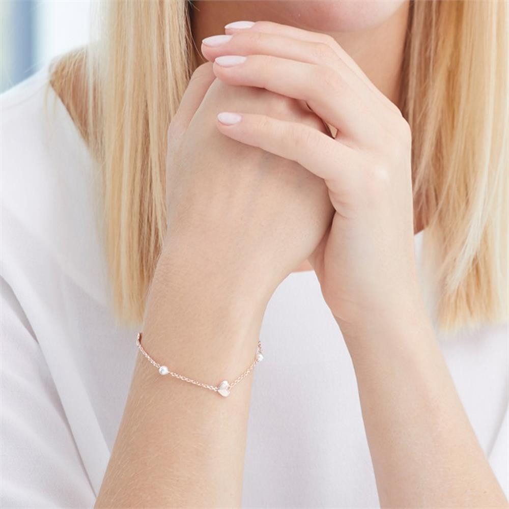 Unique Silberarmband Armband Herzen Perl...