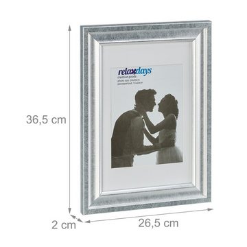 relaxdays Bilderrahmen-Set Bilderrahmen 20x30 cm 2er Set, Silber