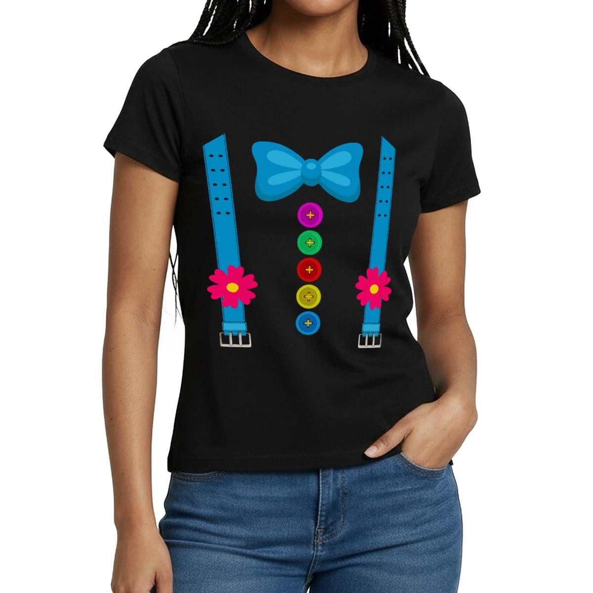 Spreadshirt T-Shirt Clown Kostüm Fasching Karneval Witzig Frauen T-Shirt (1 günstig online kaufen