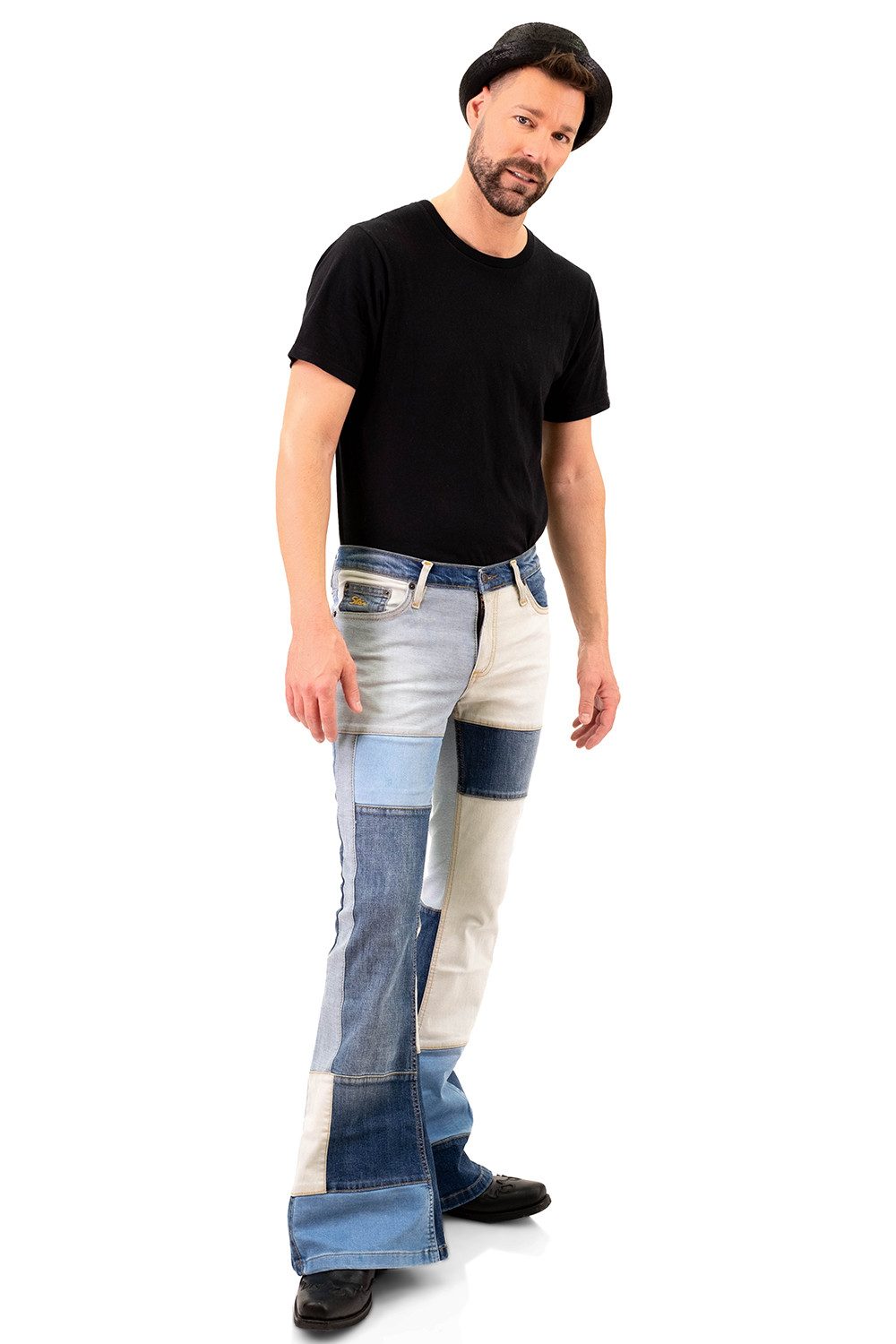 Comycom Schlagjeans Herren STAR BIRDY Patchwork