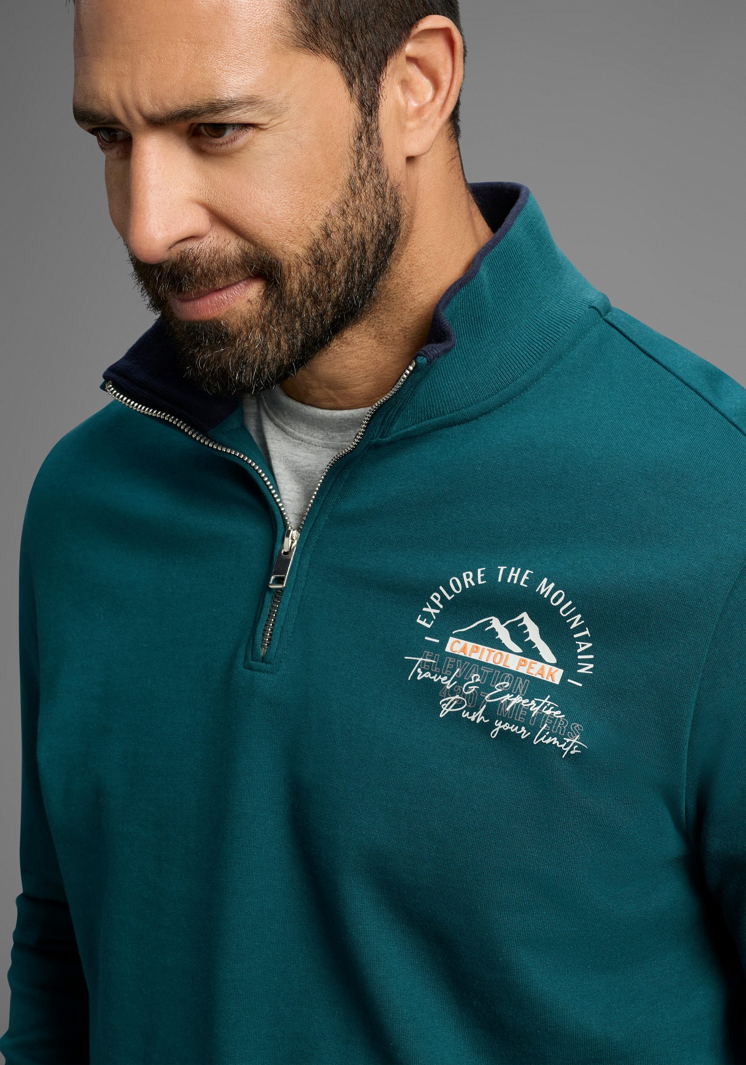 Man's World Sweatshirt mit Kontrastkragen - Neue Farben