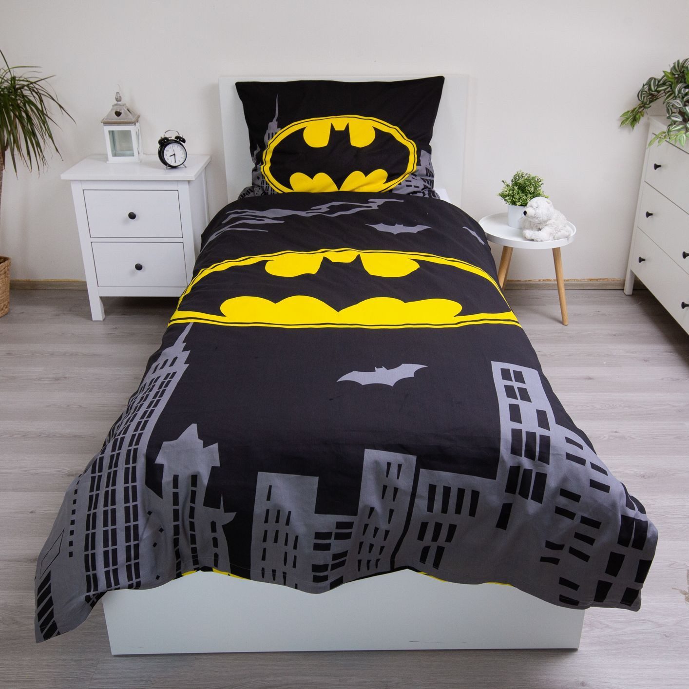 Batman Bettwäsche Batman Kinderbettwäsche The Emblem 140x200 cm Wende-Set B günstig online kaufen