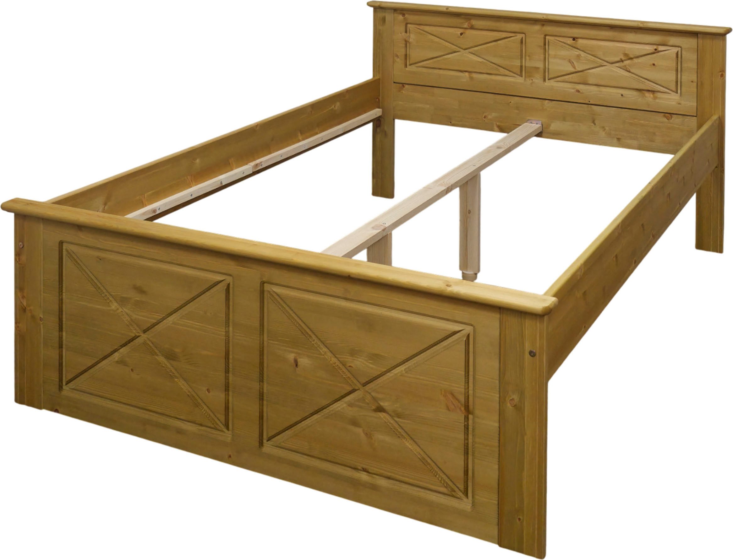 OTTO home Massivholzbett Hugo, FSC® zertifiziertes Massivholz, optionaler Stauraum/ Bettkästen (B/T/H: 153/208/84 cm, Liegefläche 140x200), aus massiver Kiefer, – Bild 4 von 5