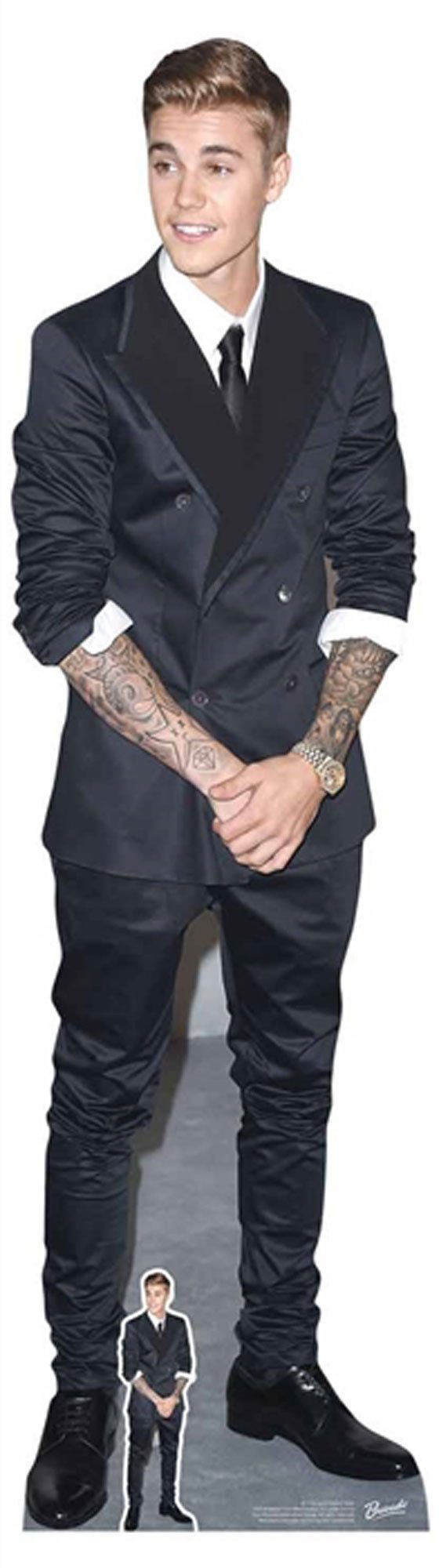 Dekofigur Bieber, Justin Pappaufsteller Smart Suit and Smile