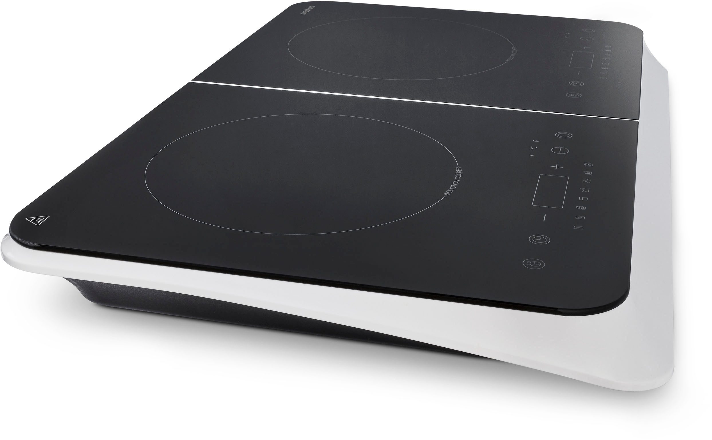 Medion® Doppel-Induktionskochplatte MD 18493, 3500 W Induktionsleistung, automatische Topferkennung, Timer, Temperaturbereich 60 - 240°, Sensor-Touch-Display