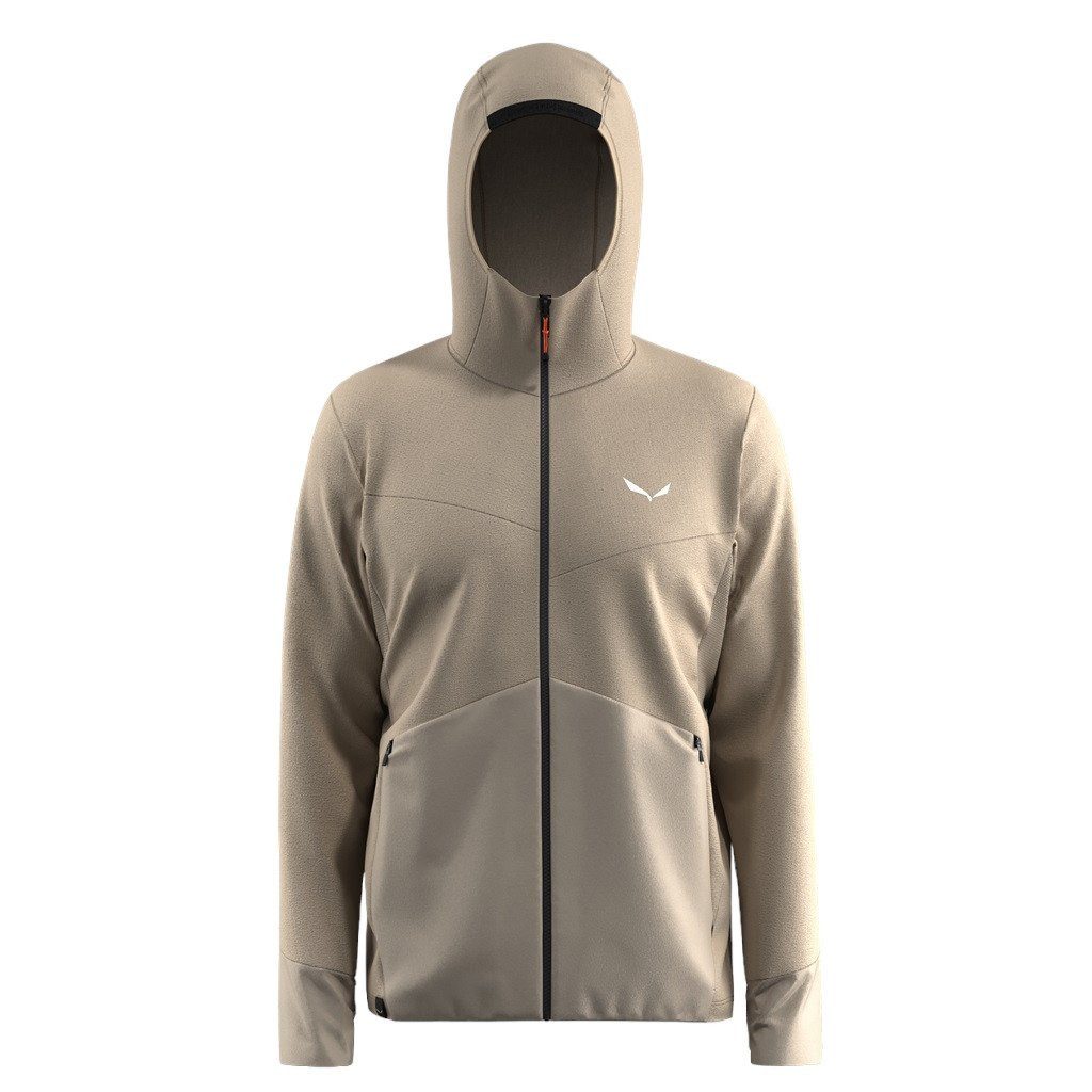 Salewa Funktionsjacke Kapuzenjacke Puez Merino Durastretch (hoher Tragekomfort) sandbraun