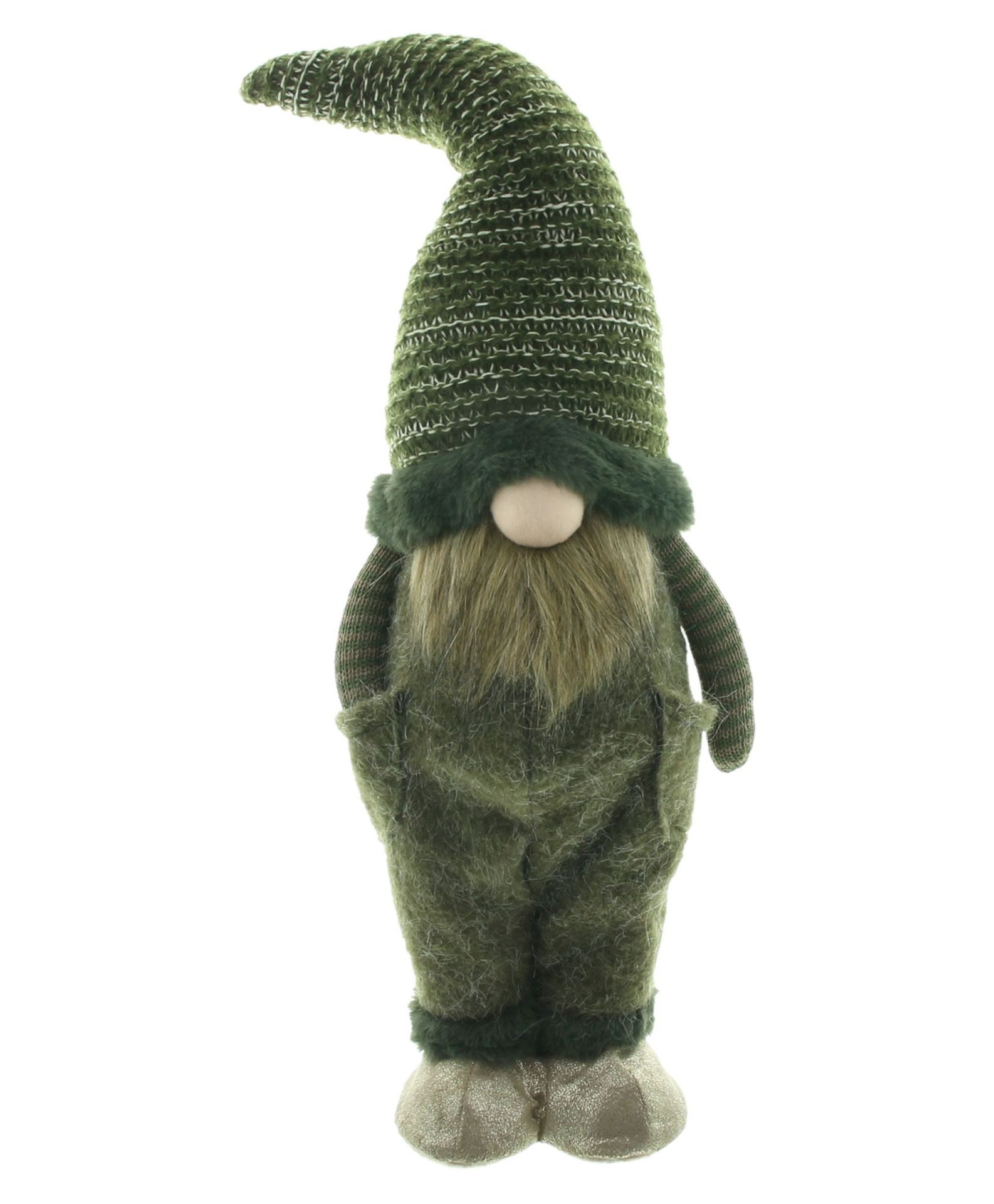 Dekoleidenschaft Wichtel "Strickmütze" Dekowichtel stehend, Wichtelfigur, Weihnachtswichtel, Weihnachtsdeko in grün, 56 cm groß