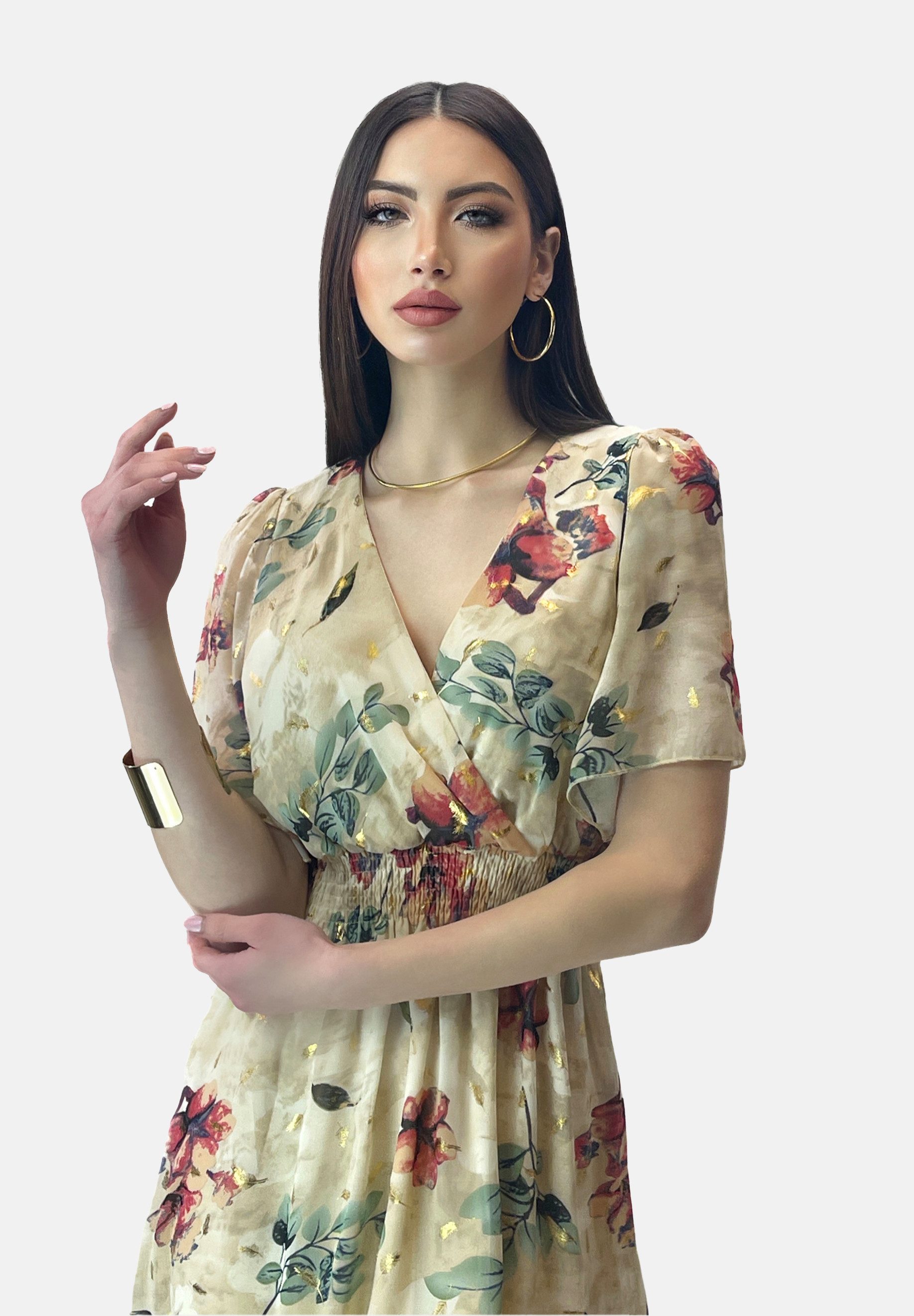 Elara Sommerkleid Elara Damen Sommerblumenkleid (1-tlg) günstig online kaufen