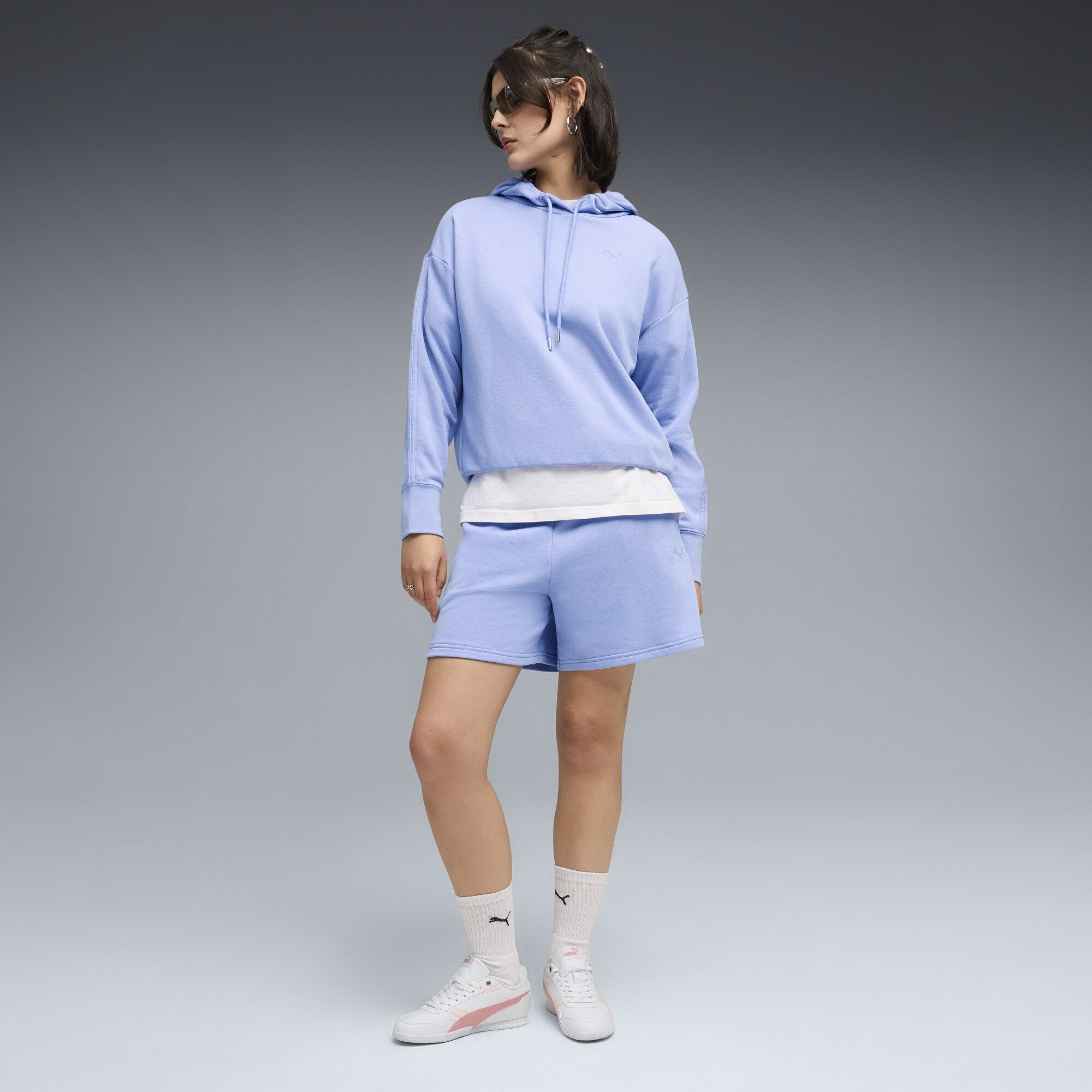 PUMA Jogginganzug Relaxed Kurzer Trainingsanzug mit Kapuze Damen