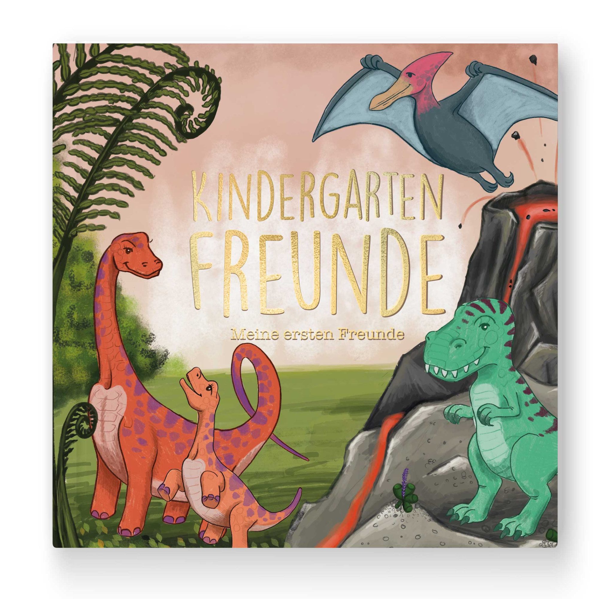 CUPCAKES & KISSES Freundebuch Kindergartenfreundebuch Dinosaurier Album Kita Dinos