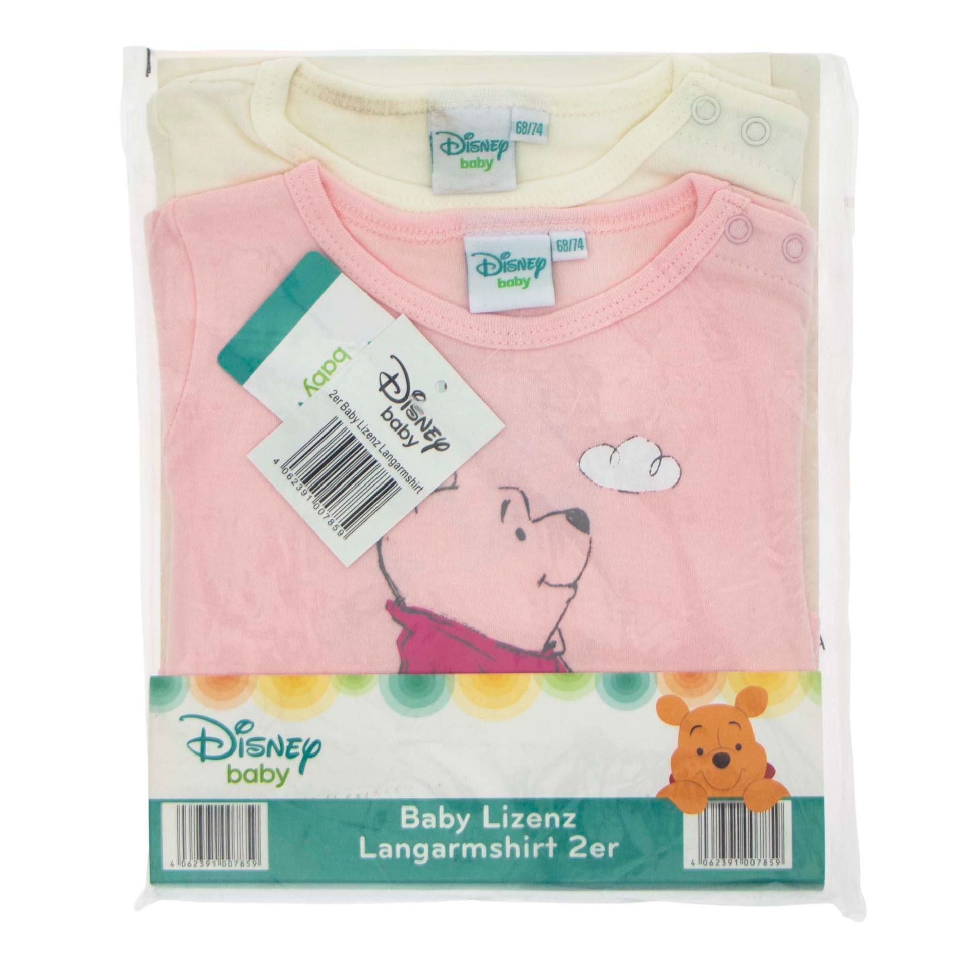 Disney Winnie Puuh Langarmshirt Winnie the Pooh Baby Langarmshirt 2er Pack Rosa 100% Baumwolle – Bild 4 von 4