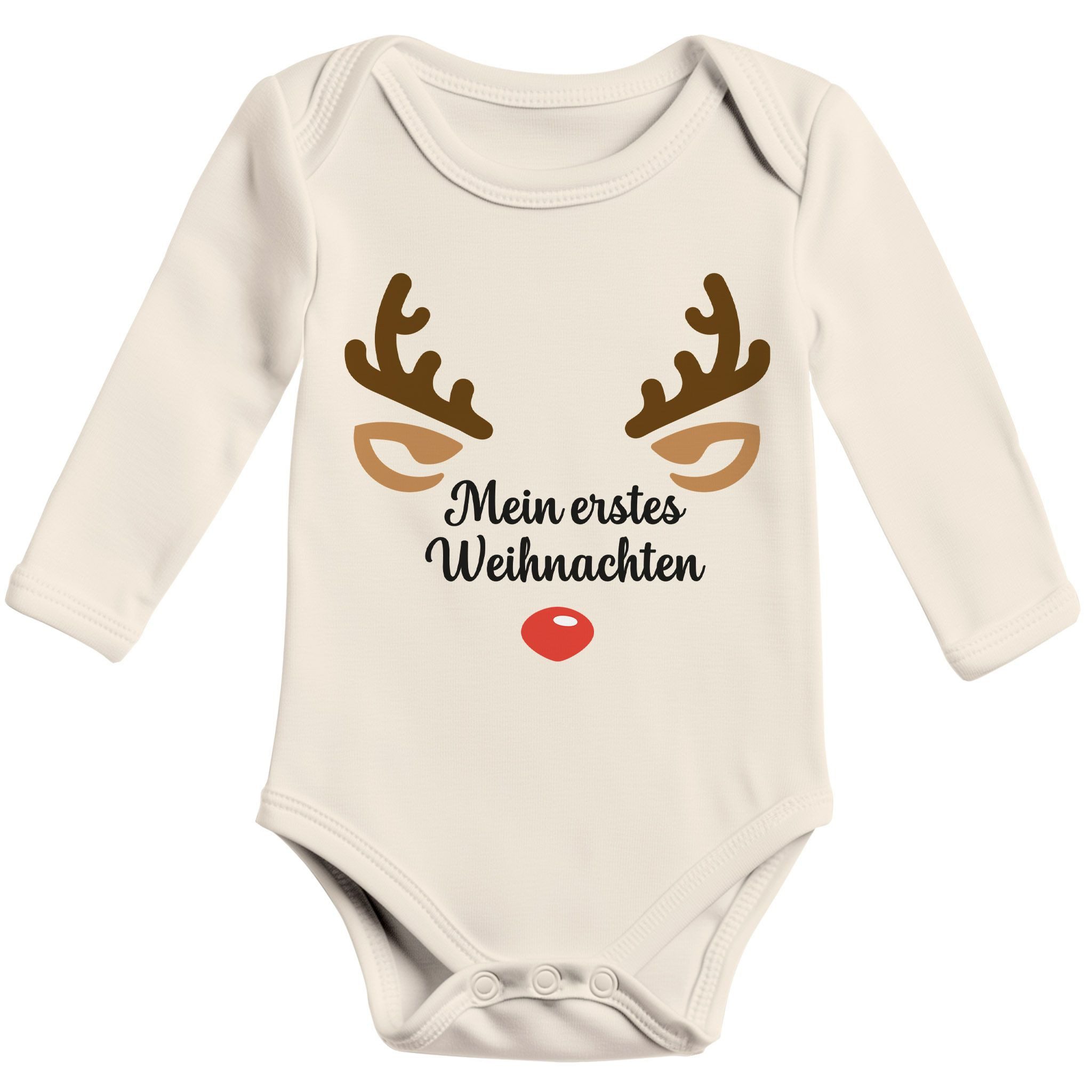 MoonWorks Body Baby Body langarm Weihnachten Rentier Rudolf XMAS Print