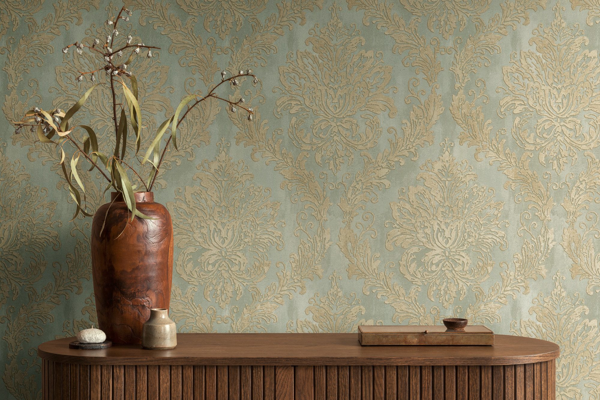 A.S. Création Vliestapete Barock-Tapete Damast Farboptionen Ornamente, strukturiert, Kunst, (1 St)