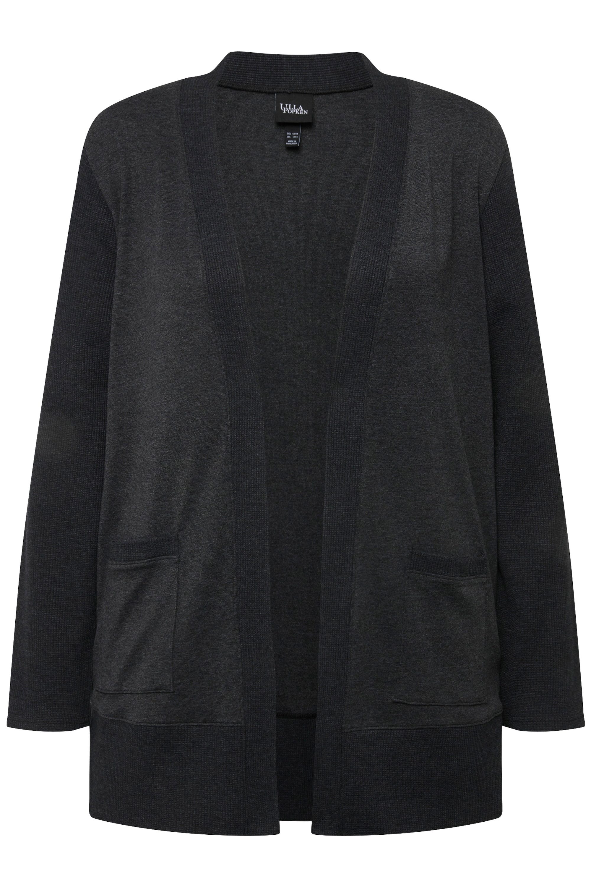 Ulla Popken Sweatjacke Sweatjacke Waffelstruktur offene Form Langarm günstig online kaufen