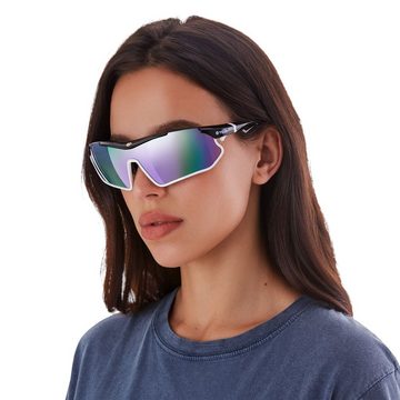 YEAZ Sportbrille SUNRAY sport-sonnenbrille schwarz/weiß/lila, Sport-Sonnenbrille schwarz/weiß/lila