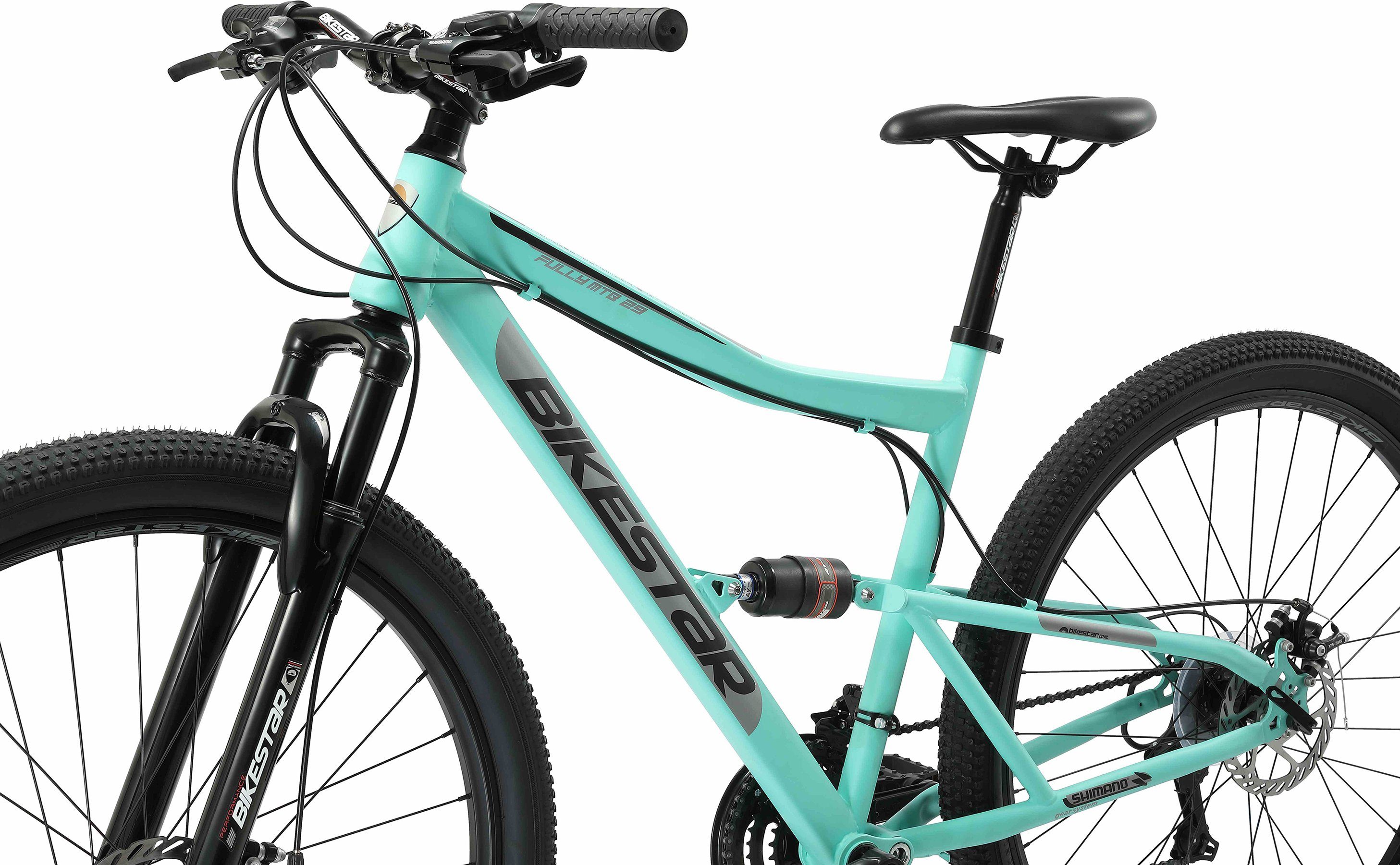 Bikestar Mountainbike, 21 Gang Shimano RD-TY300 Schaltwerk, Kettenschaltung, für Damen und Herren, Kettenschaltung